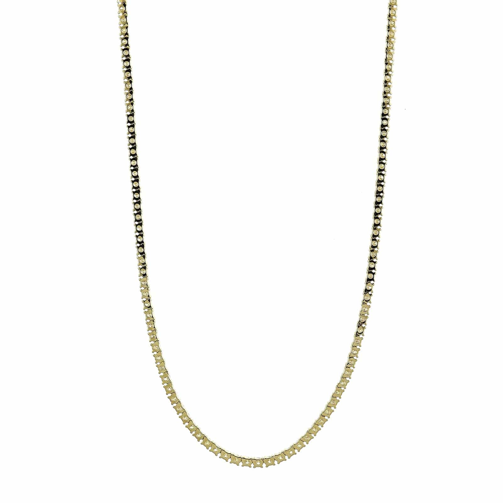 14K Yellow Gold Halfway Around 2CTW Diamond Tennis Necklace - Image 2