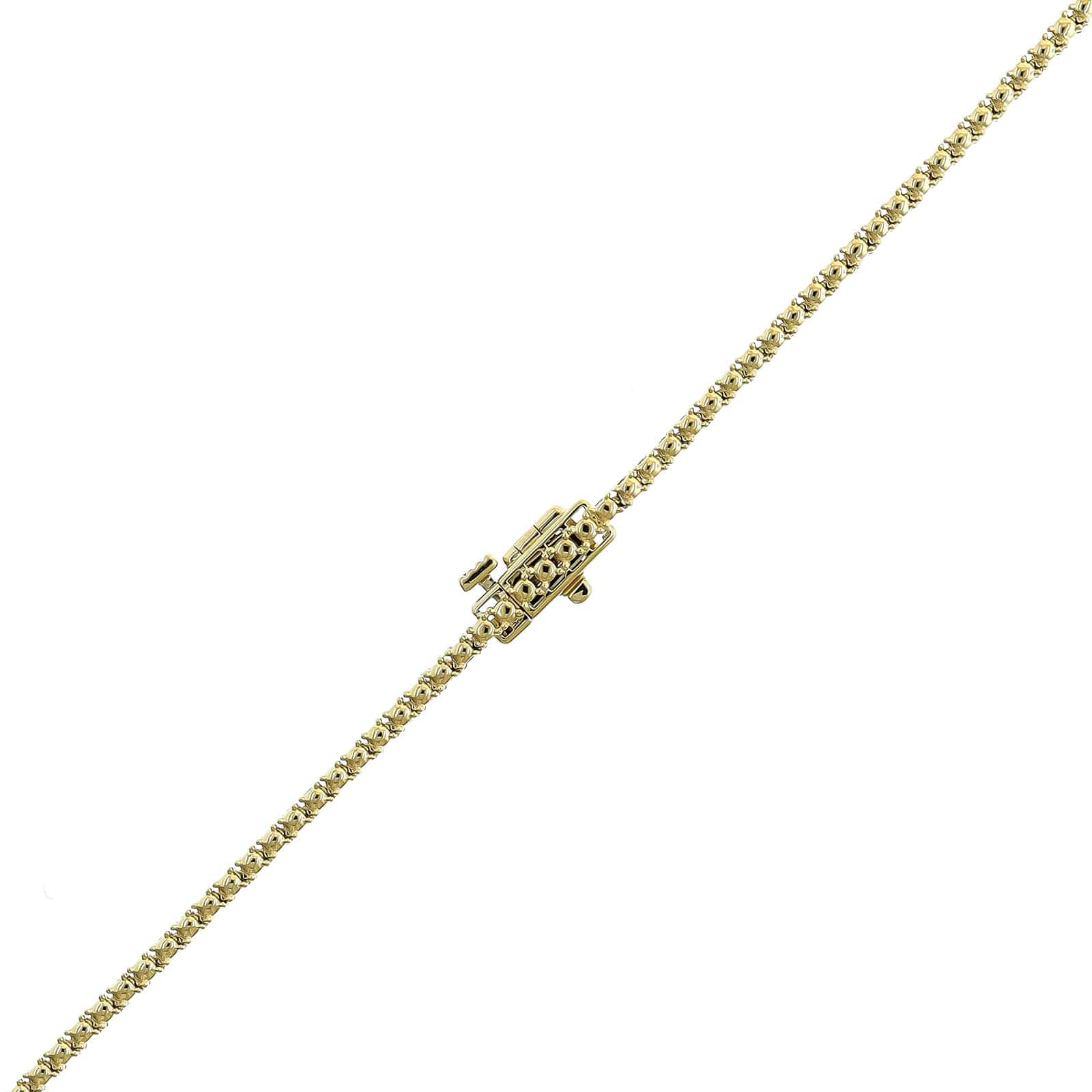 14K Yellow Gold Halfway Around 2CTW Diamond Tennis Necklace - Image 3