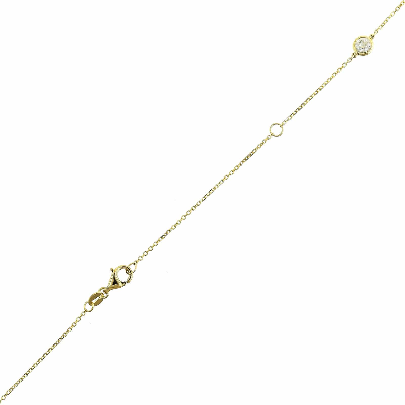 14K Yellow Gold 7 Stone 1.50CTW Diamond By The Yard Necklace - Image 3