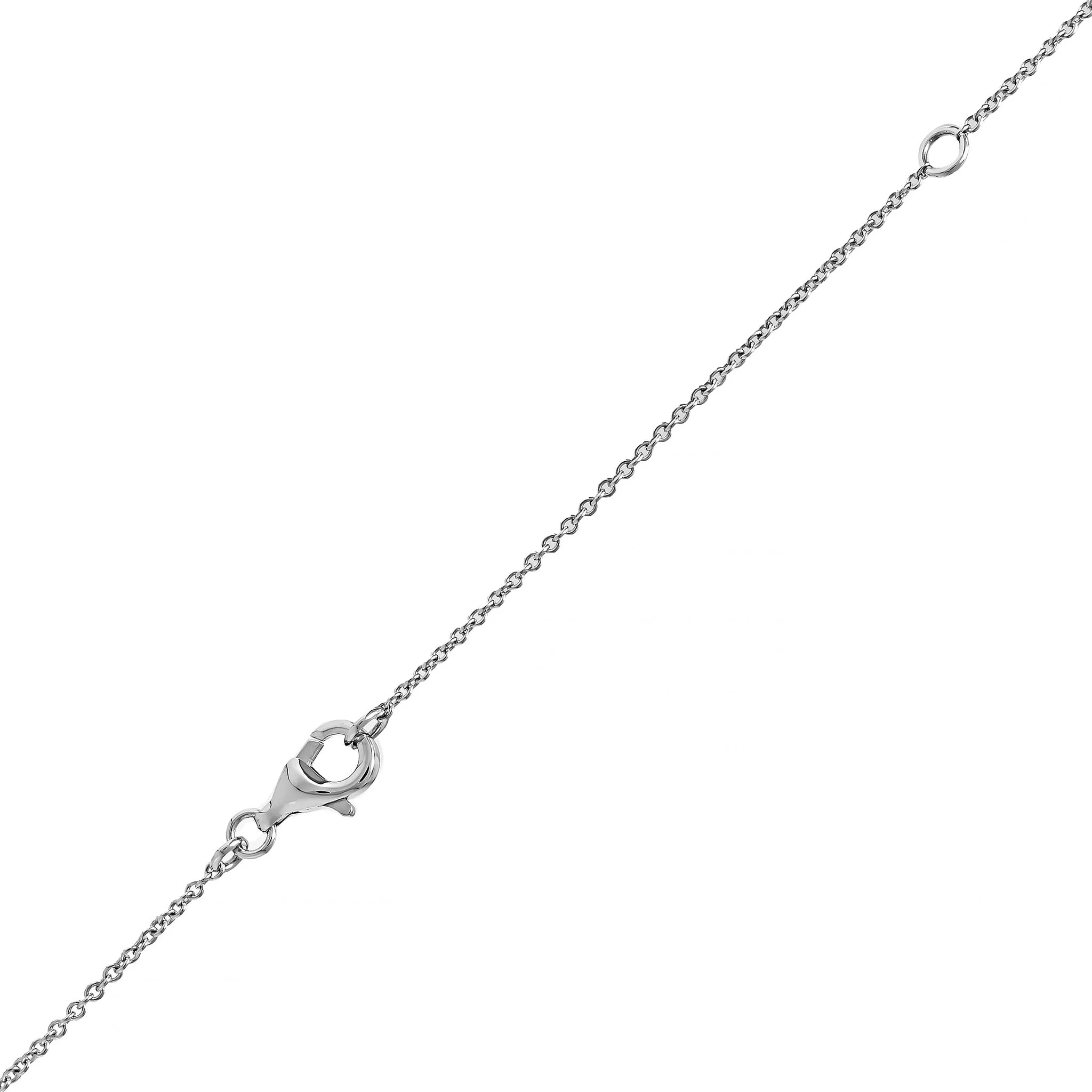 18K White Gold Curve Bar Multi Shaped Diamond Curved Bar Necklace - Image 3