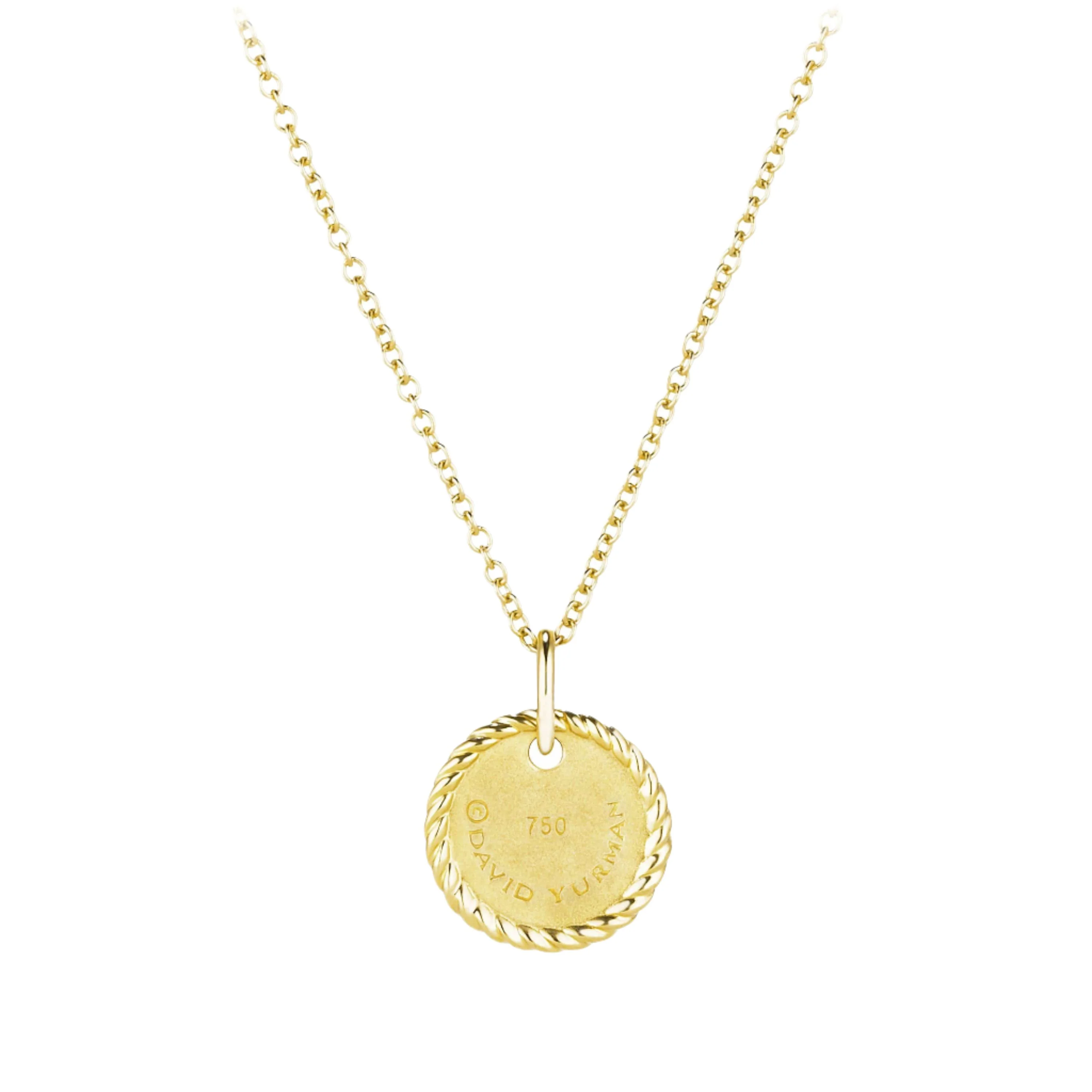 Initial Charm Necklace with Diamonds in 18K Gold - Image 3