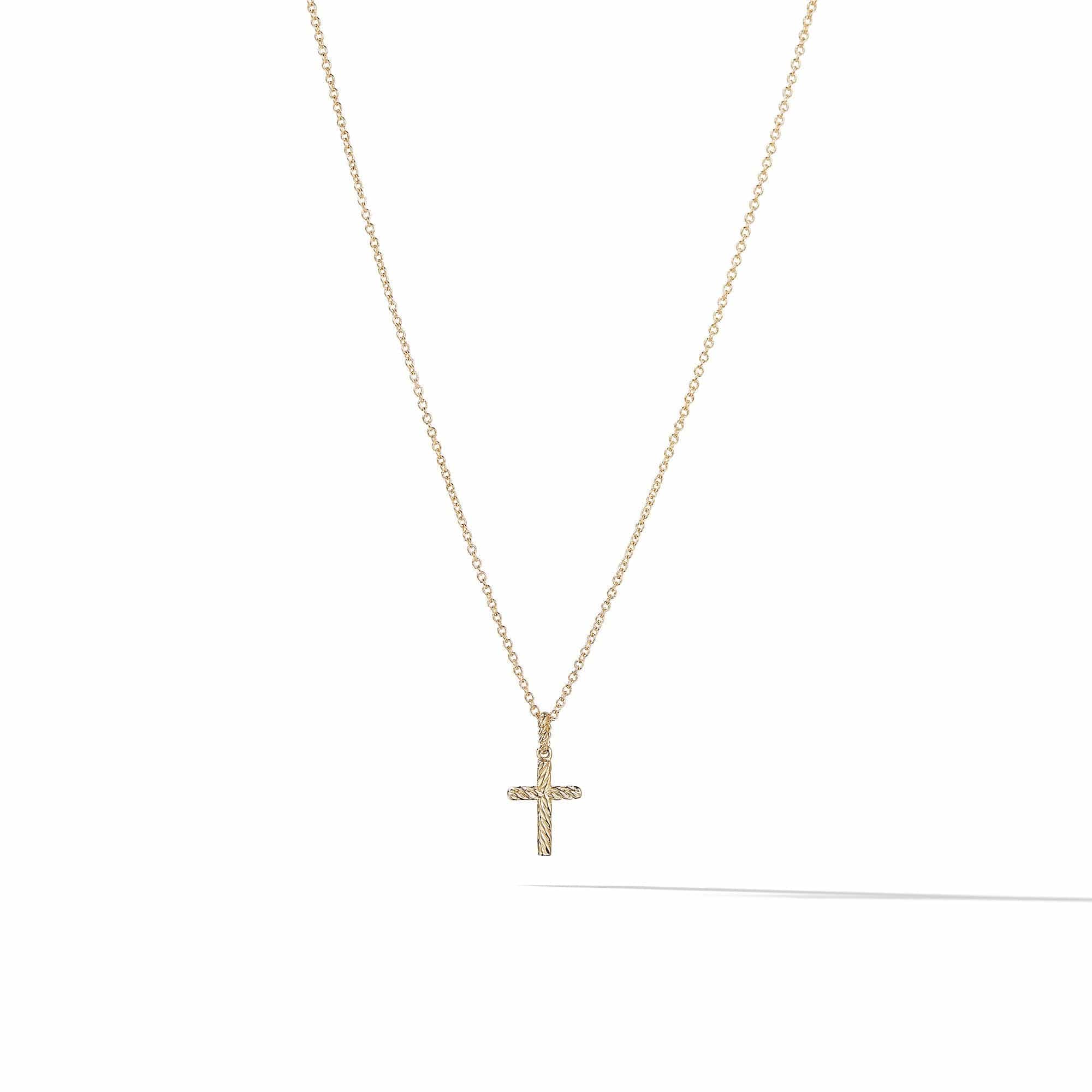 Cable Collectibles Cross with Diamonds in Gold on Chain - Image 3