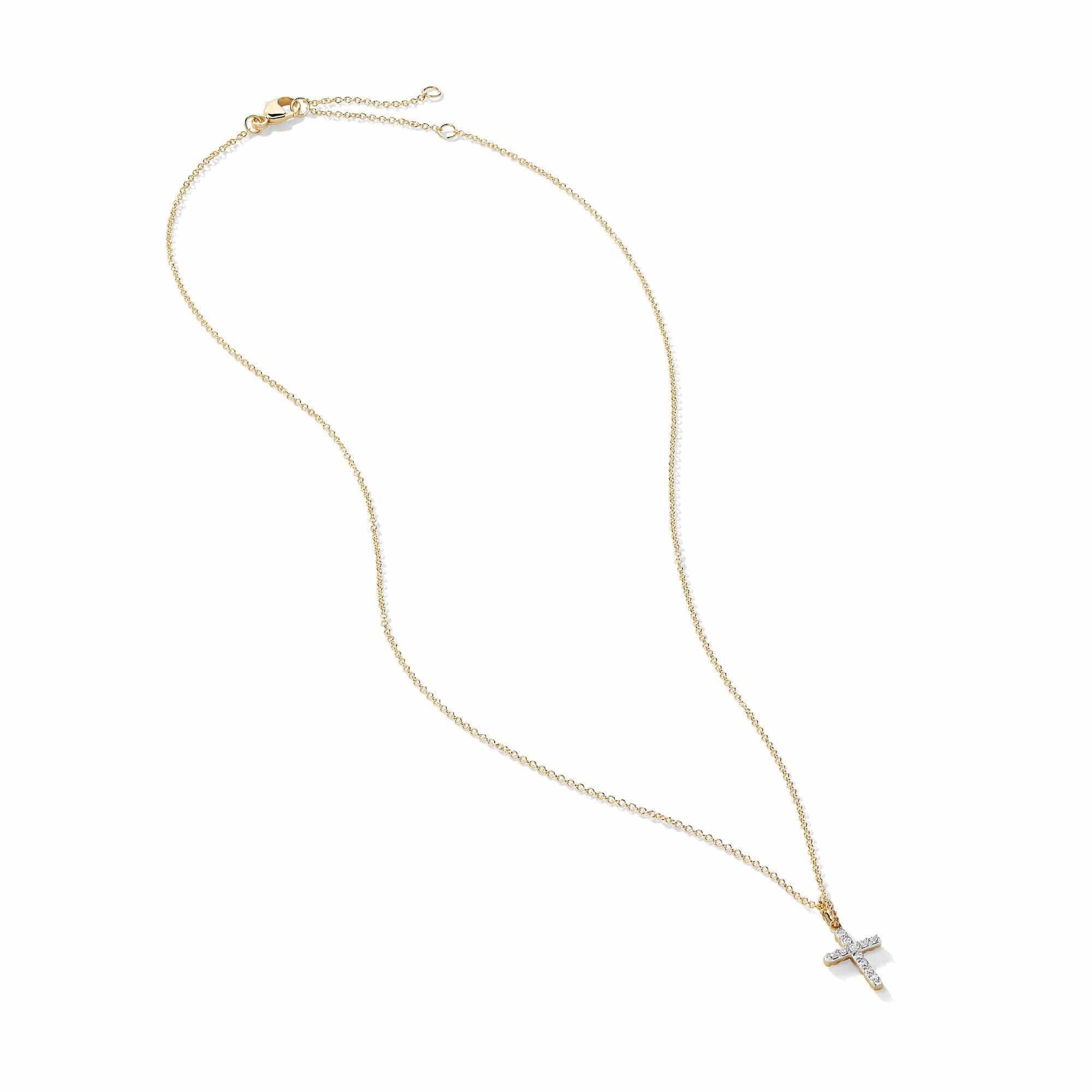 Cable Collectibles Cross with Diamonds in Gold on Chain - Image 4