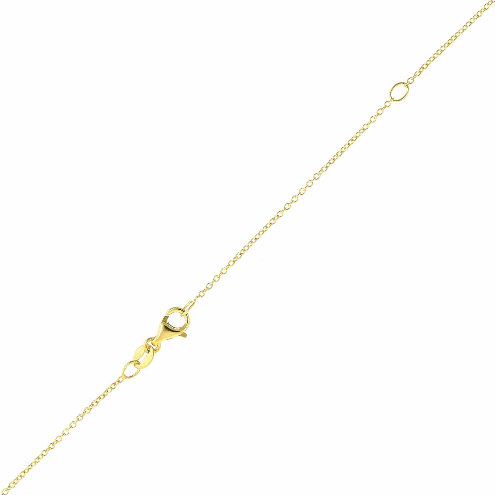 14K Yellow Gold Diamond Circle Pendant Necklace - Image 3