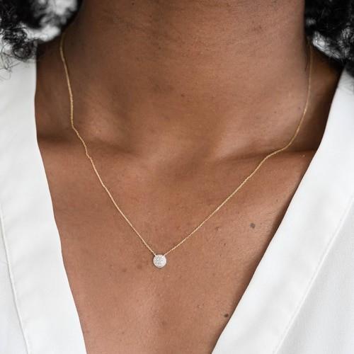 Dana Rebecca 14K Yellow Gold Diamond Disc Necklace - Image 2