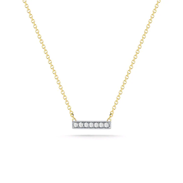 Dana Rebecca 14K Yellow Gold Mini Diamond Bar Necklace
