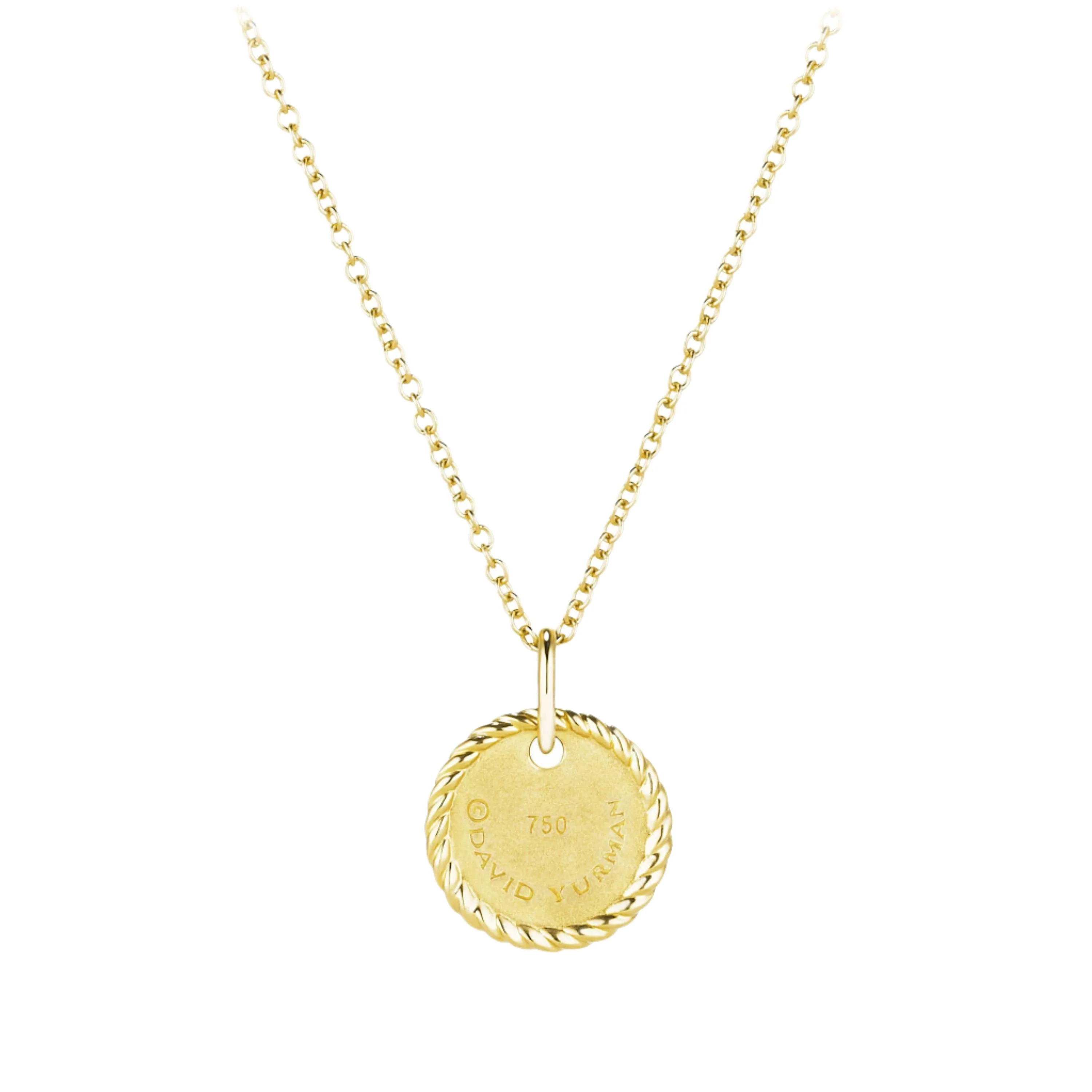 Initial Charm Necklace with Diamonds in 18K Gold - Image 3