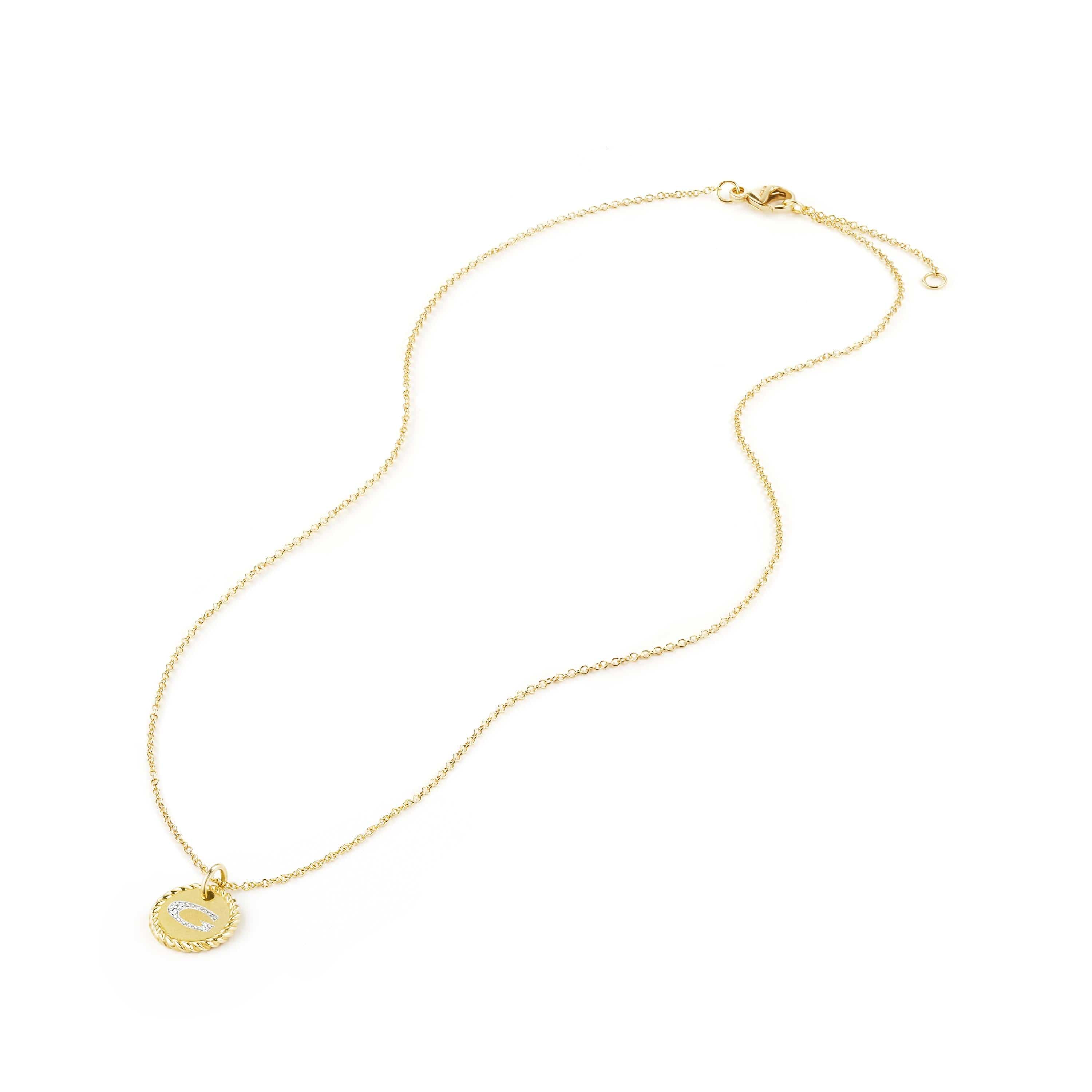 "G" Pendant with Diamonds in Gold on Chain - Image 4