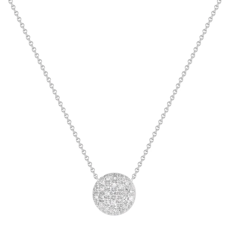 Dana Rebecca 14K White Gold Diamond Disc Necklace