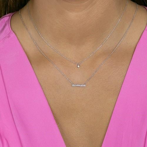 Dana Rebecca 14K White Gold Petite Diamond Teardrop Necklace - Image 2