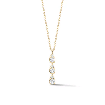 Dana Rebecca 14K Yellow Gold Triple Drop Diamond Pendant Necklace