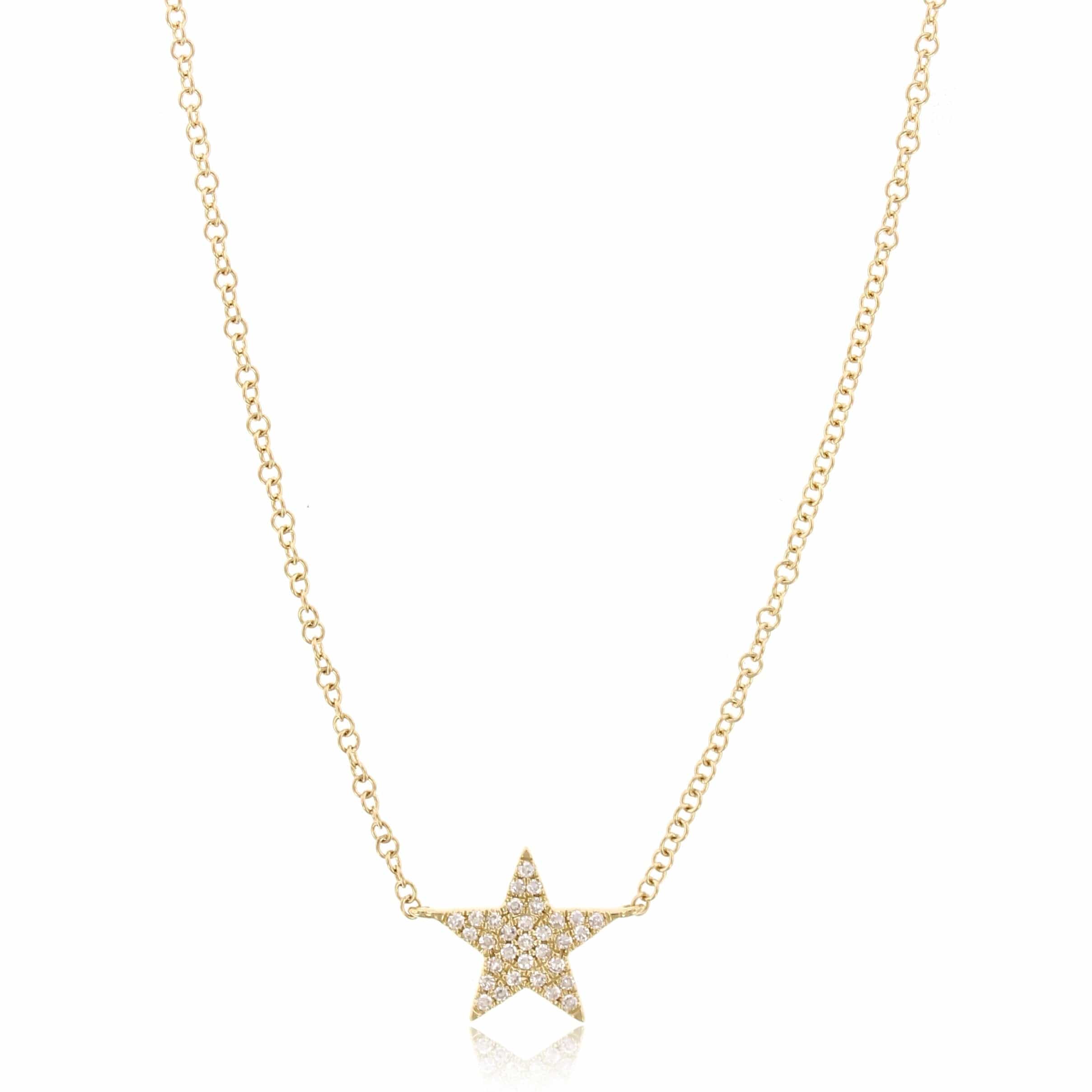 14K Yellow Gold Diamond Star Pendant