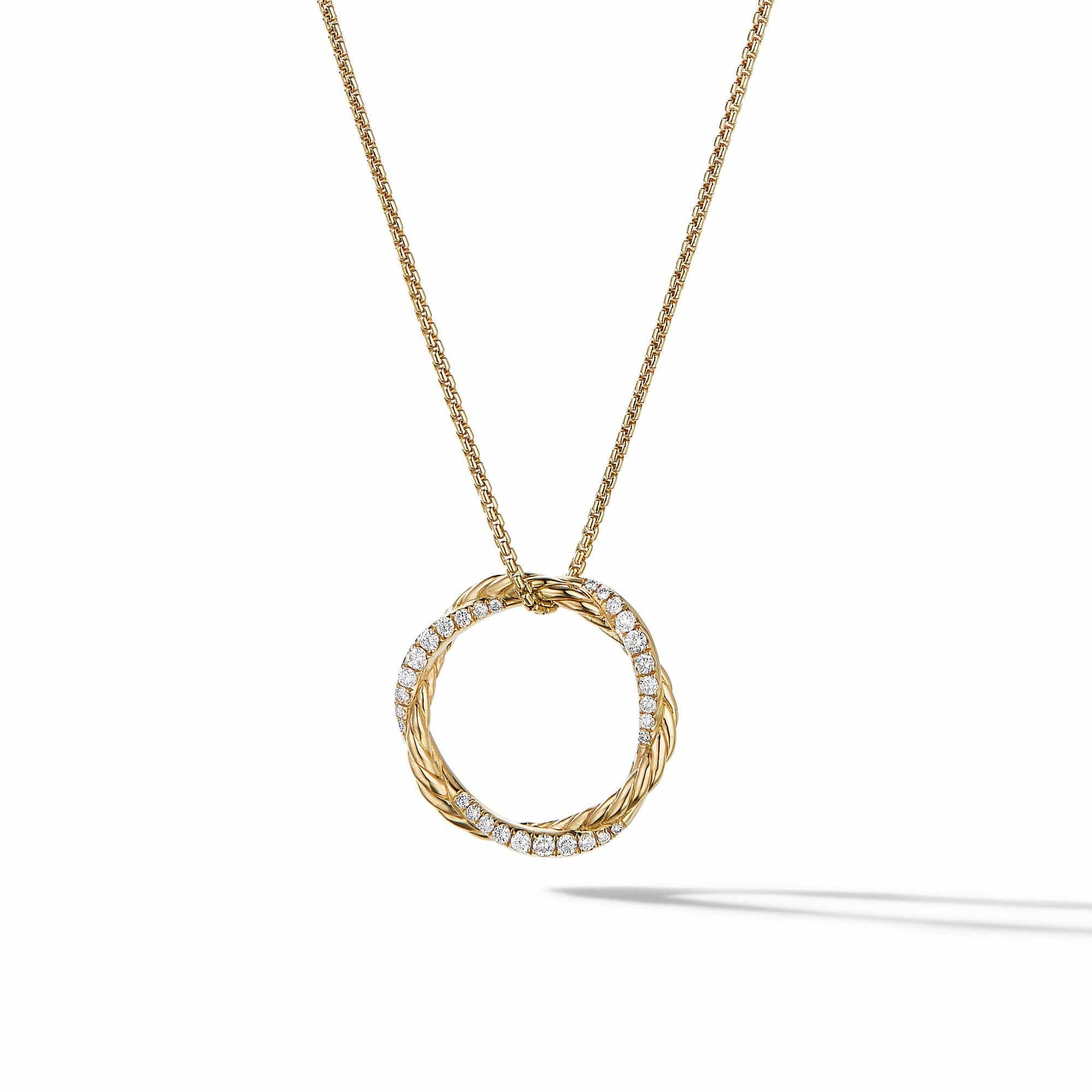 Petite Infinity Pendant Necklace in 18K Yellow Gold with Pavé Diamonds - Image 2