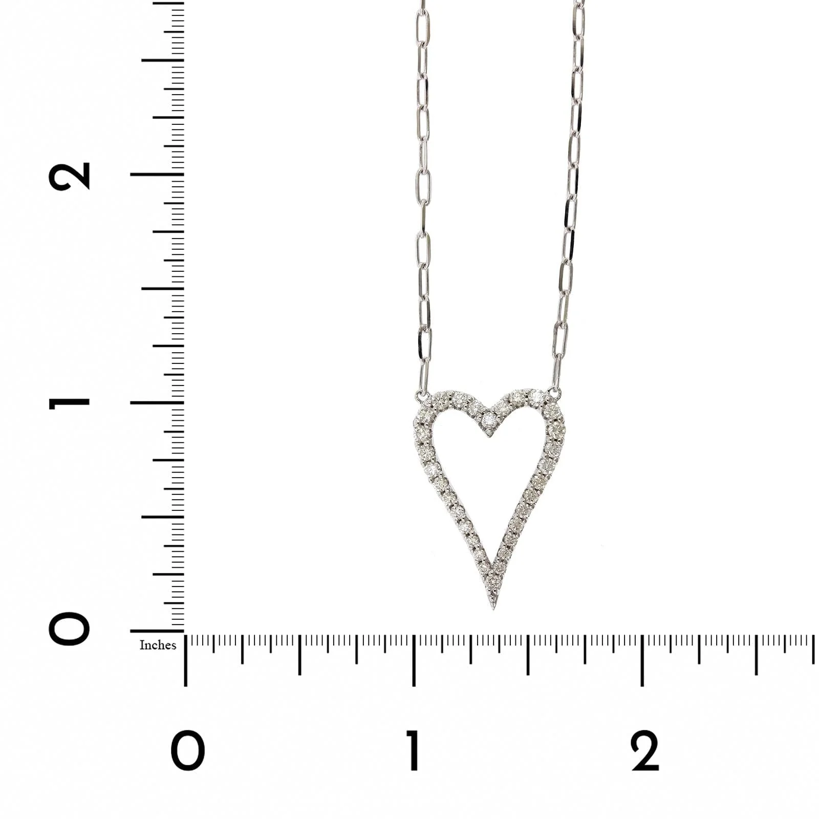 14K White Gold Diamond Heart Pendant - Image 4