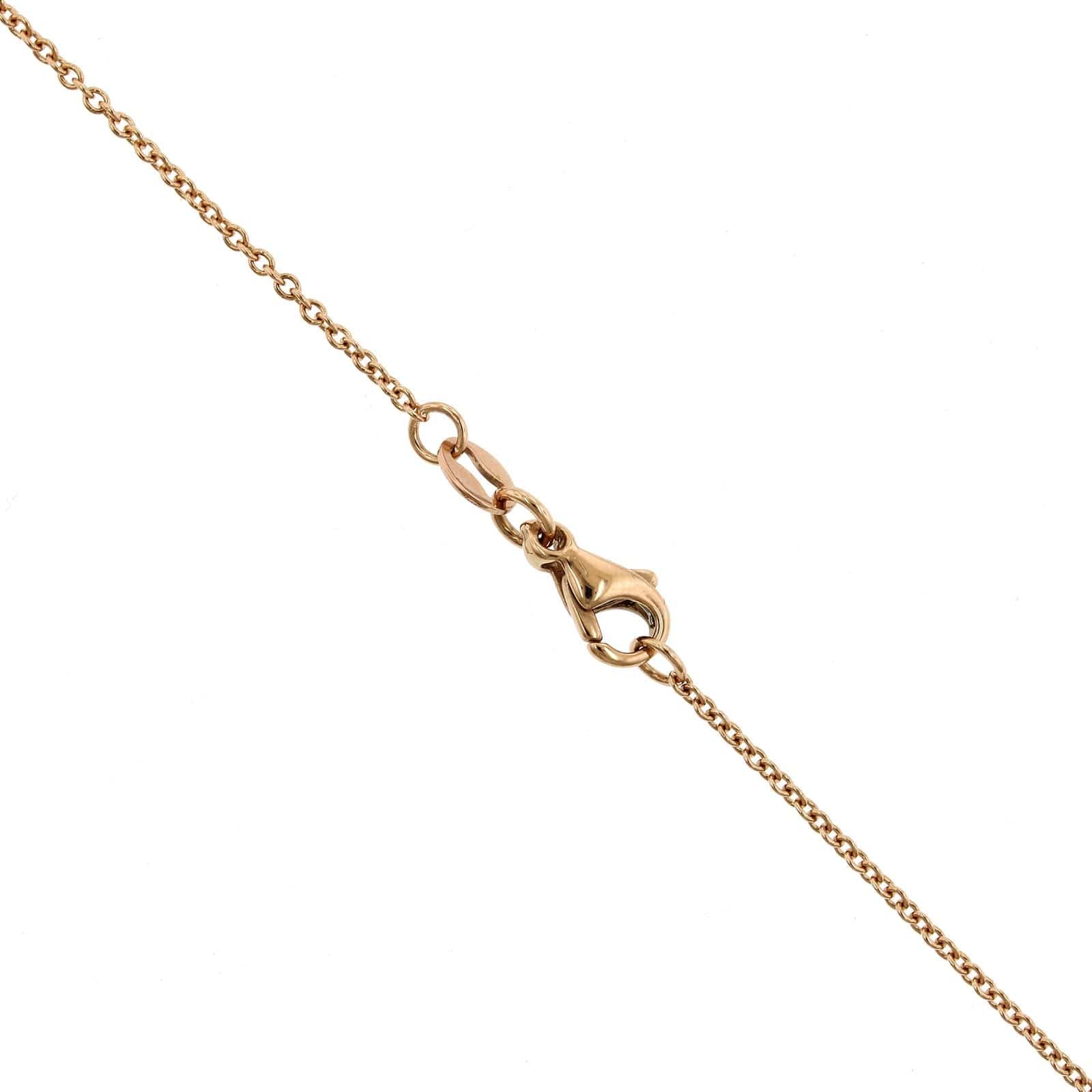 18K Rose Gold Pear Shape Pave Diamond Necklace - Image 3