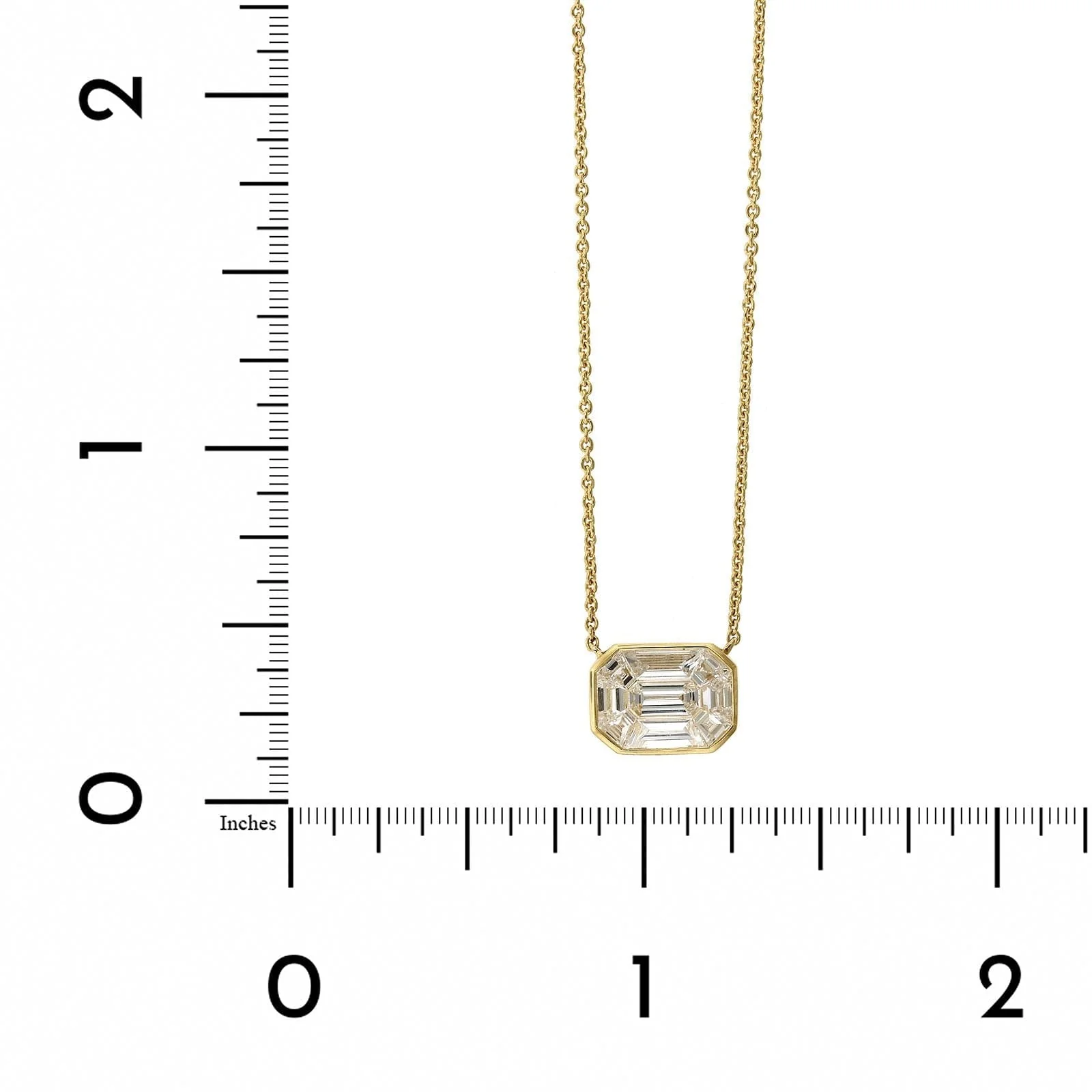 18K Yellow Gold Diamond Cluster Bezel Set Pendant - Image 4