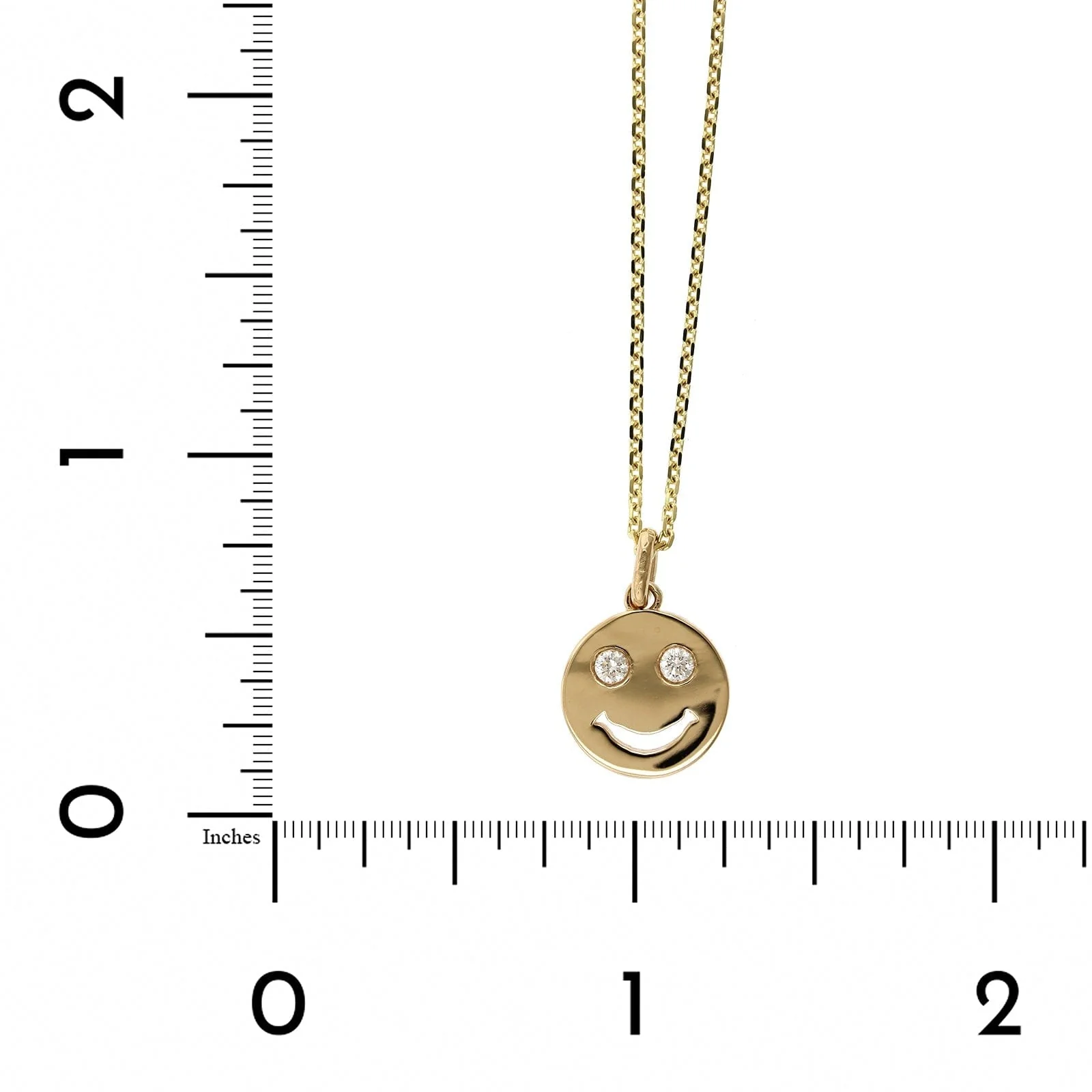 14K Yellow Gold Smiley Face Diamond Pendant - Image 4