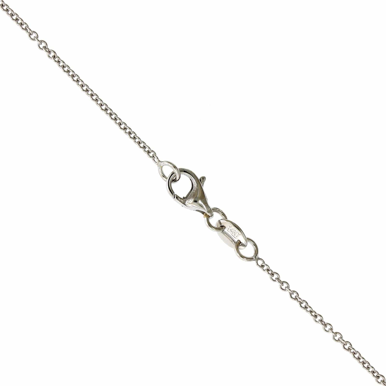 14K White Gold Diamond Cluster Pear Shape Pendant - Image 3