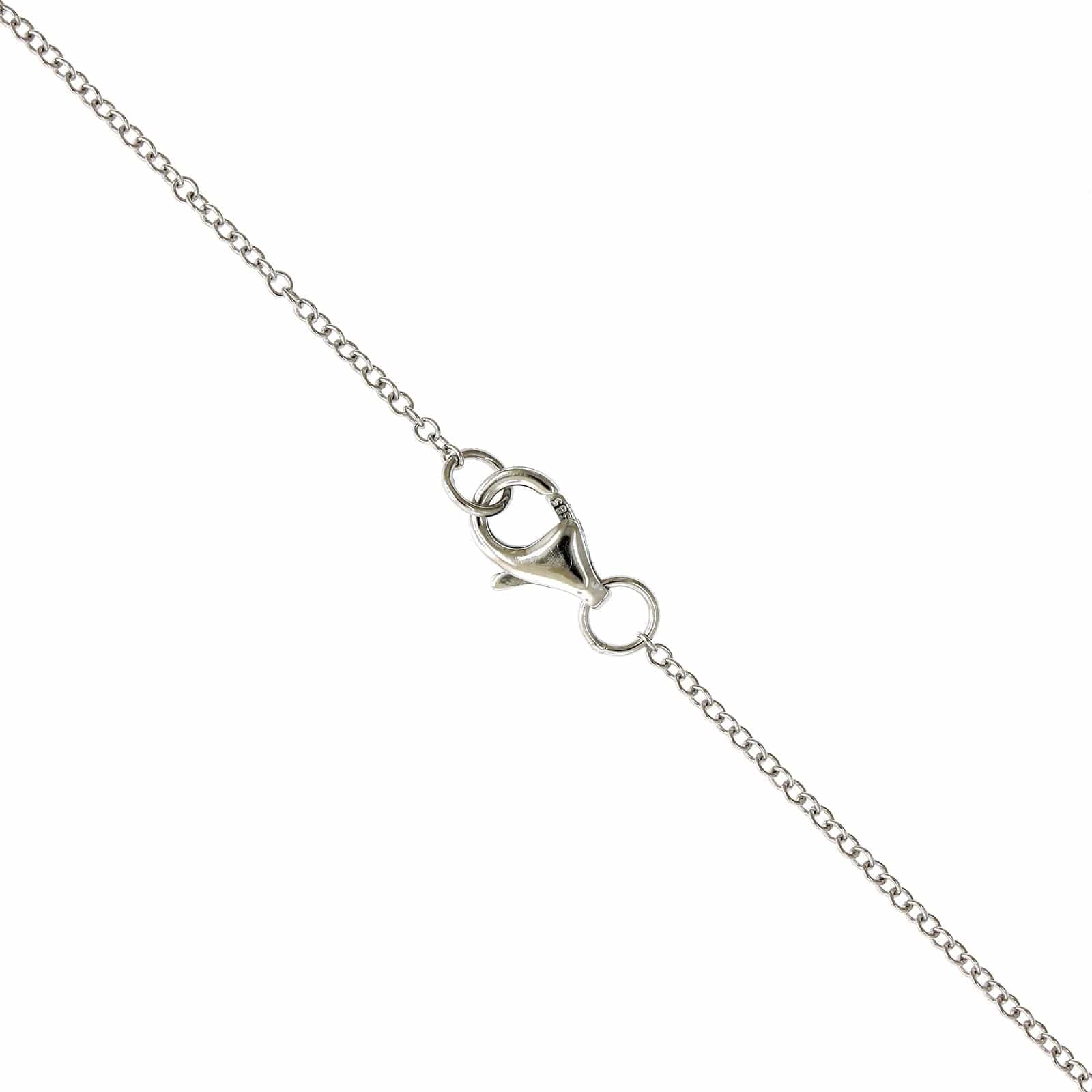 14K White Gold Diamond Alternating Size Circle Necklace - Image 3