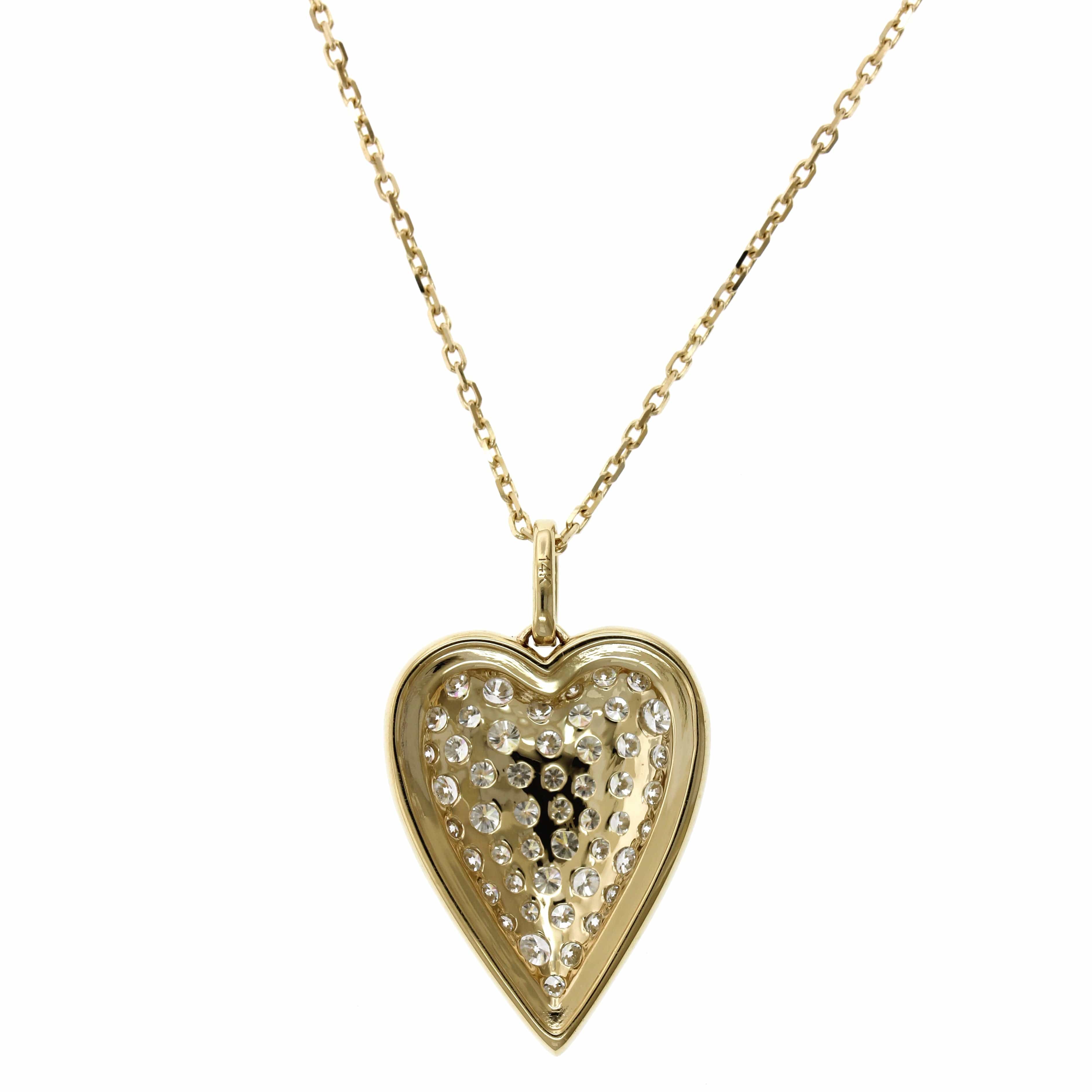 14K Yellow Gold Heart Beaded Edge Pendant - Image 2