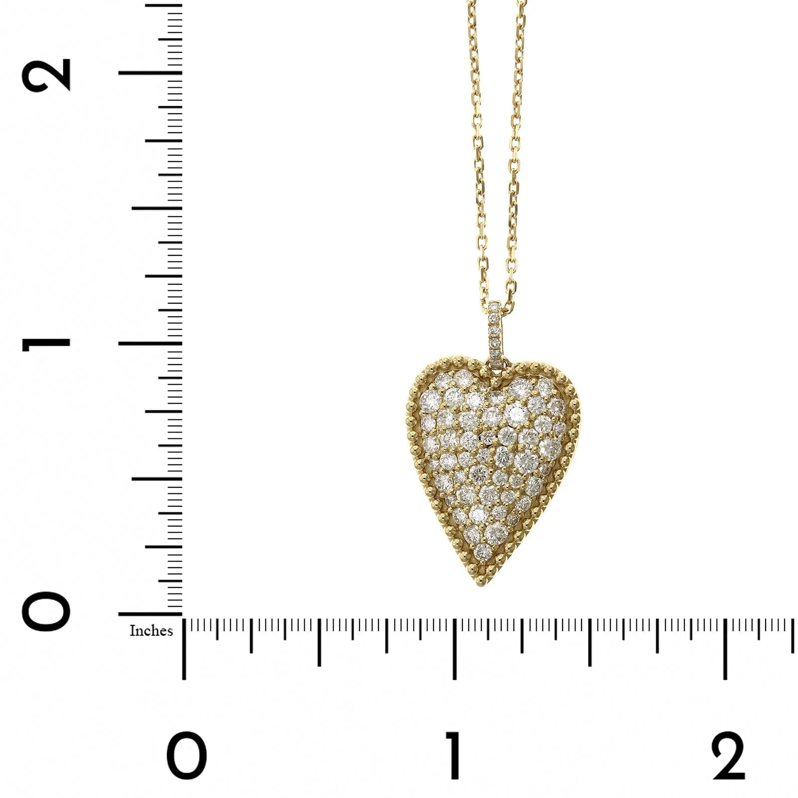 14K Yellow Gold Heart Beaded Edge Pendant - Image 4