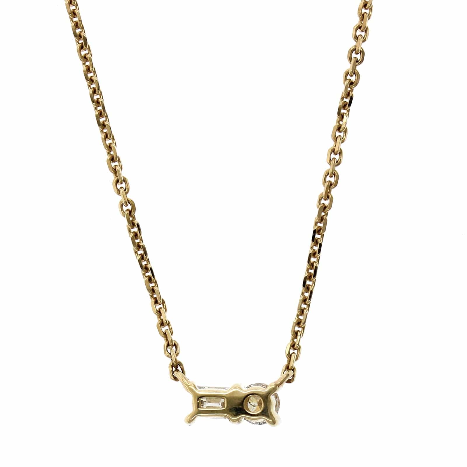 14K Yellow Gold 2 Stone Diamond Pendant - Image 2