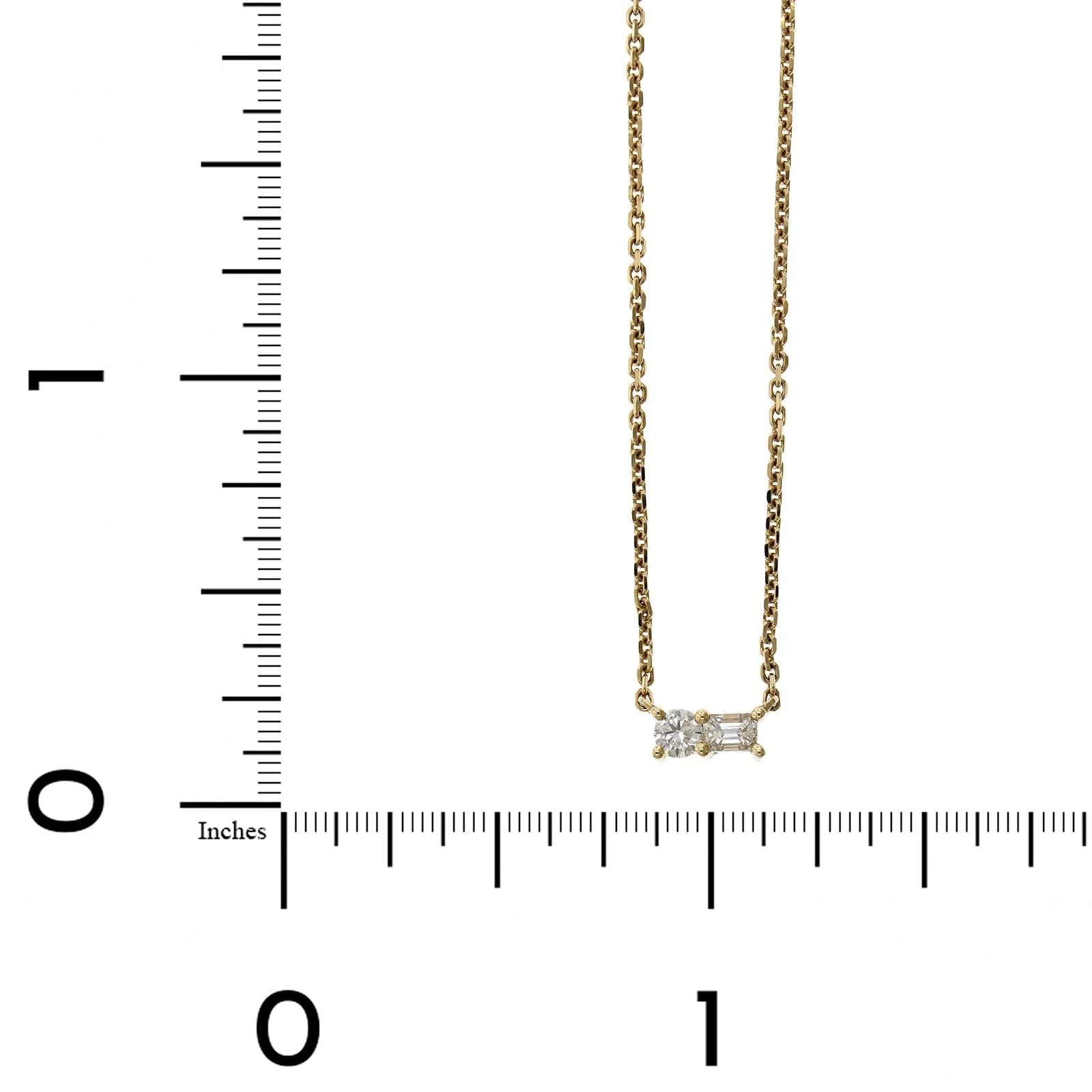 14K Yellow Gold 2 Stone Diamond Pendant - Image 4