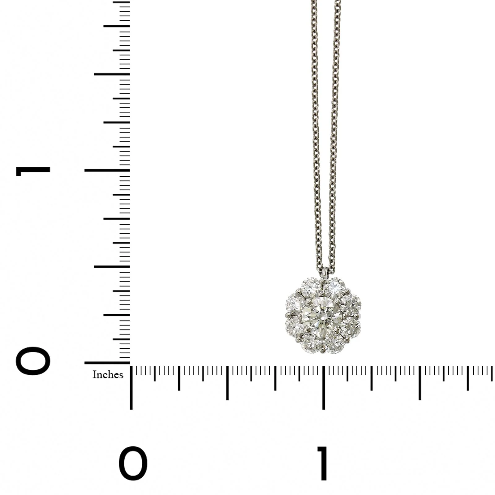 Platinum Diamond Cluster Halo Pendant - Image 4