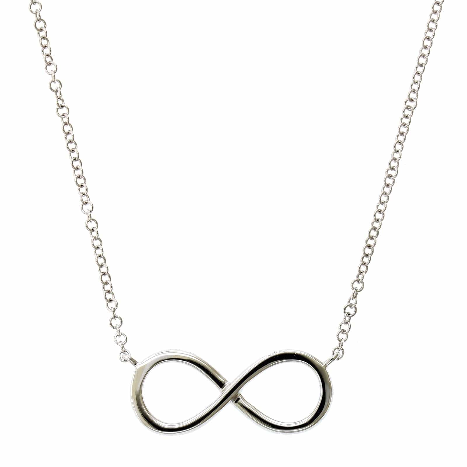 14K White Gold Diamond Infinity Necklace - Image 2