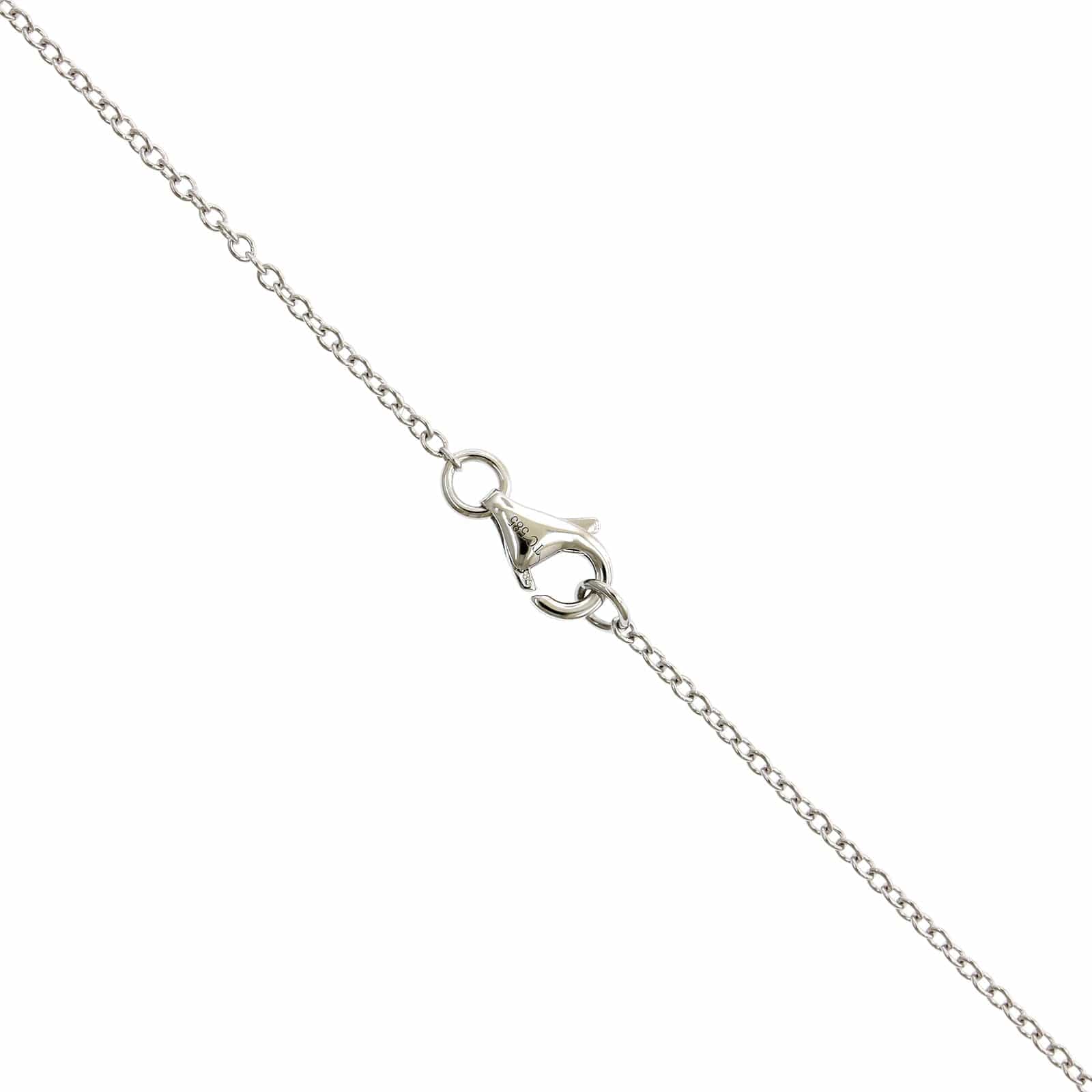 14K White Gold Oval Diamond Cluster Pendant - Image 3