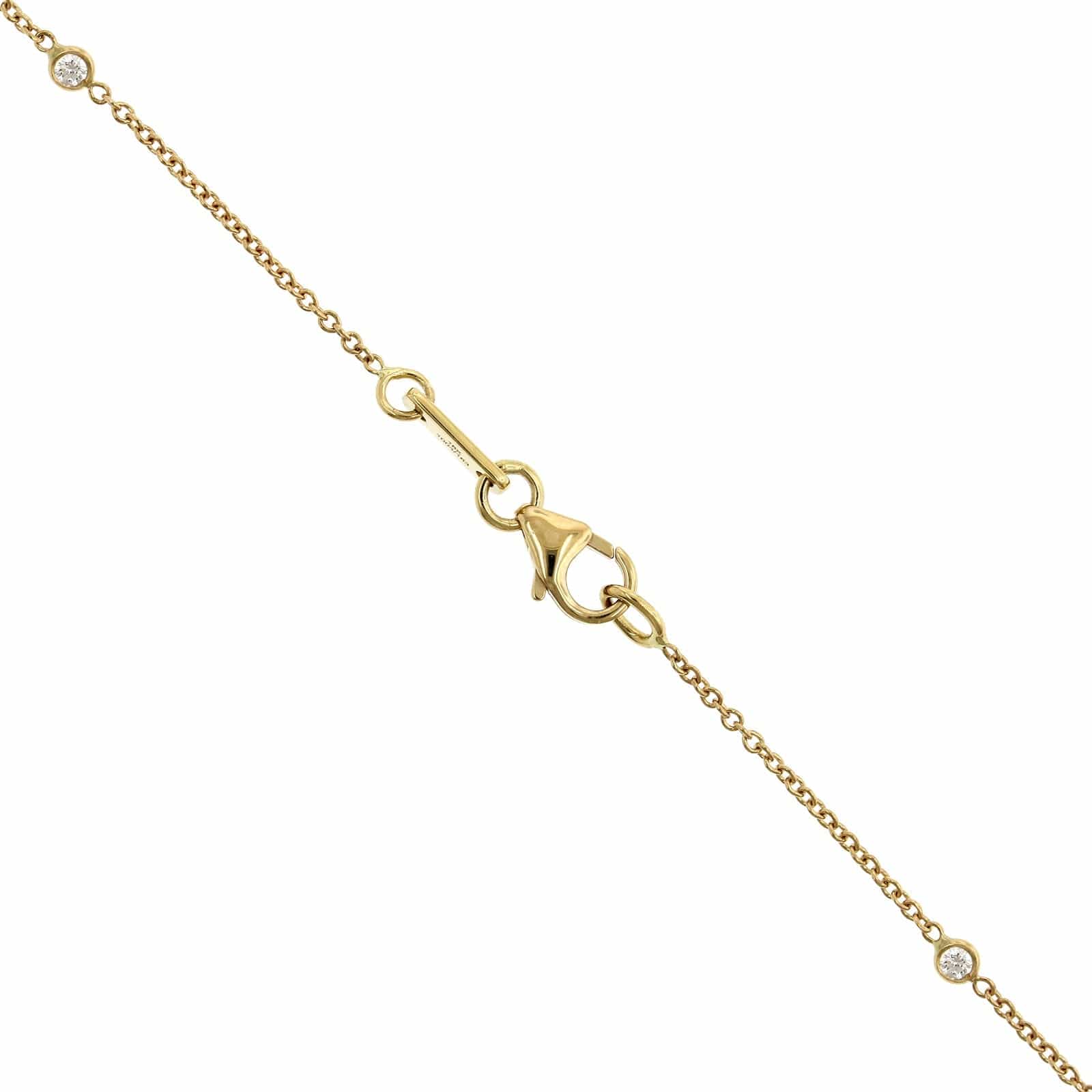 18K Yellow Gold Oval and Emerald Diamond Circle Necklace - Image 3