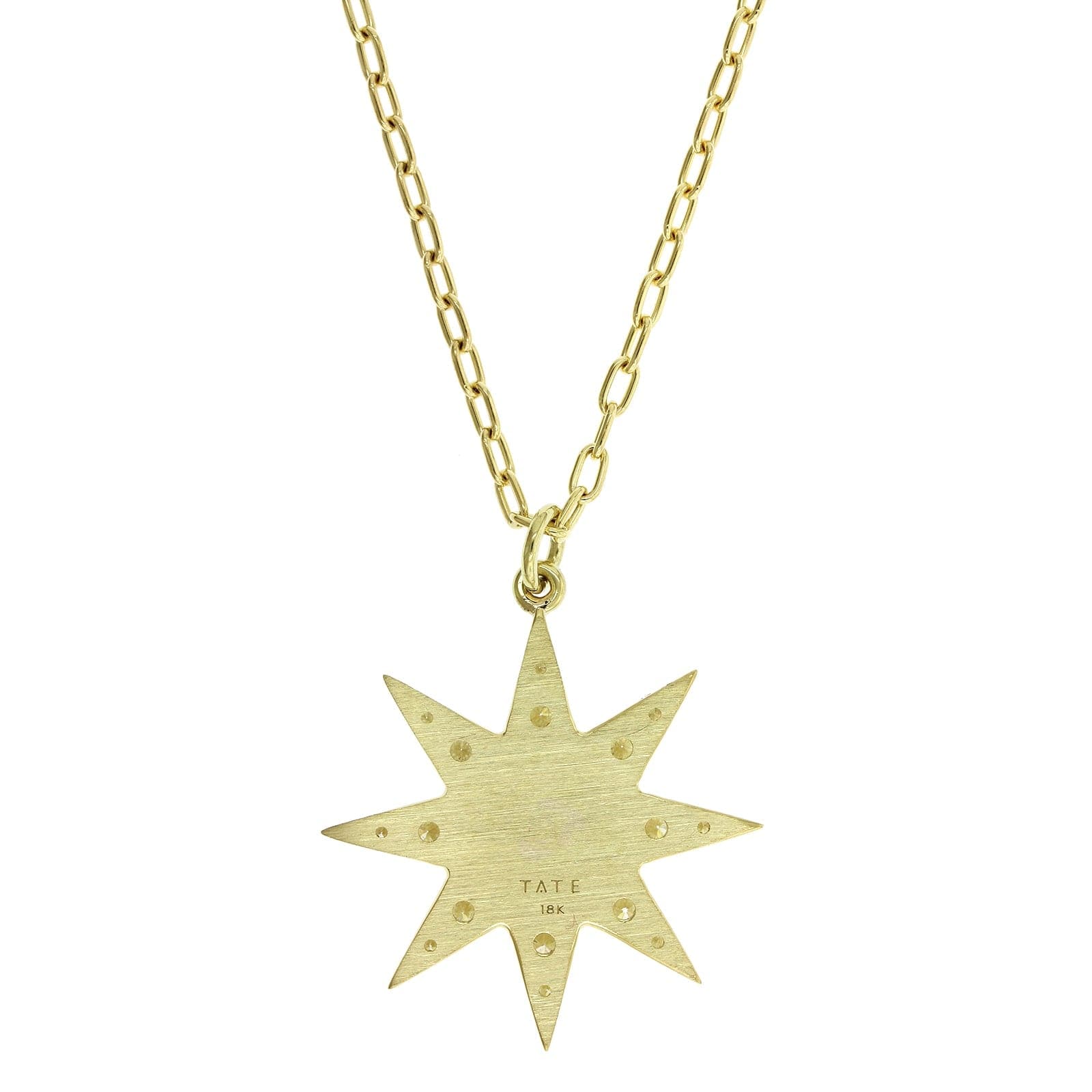 18K Yellow Gold Star Diamond Pendant - Image 2