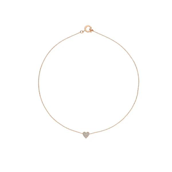 CADAR 18K Rose Gold Pave Diamond Heart Pendant