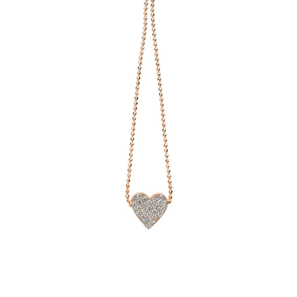 CADAR 18K Rose Gold Pave Diamond Heart Pendant - Image 4