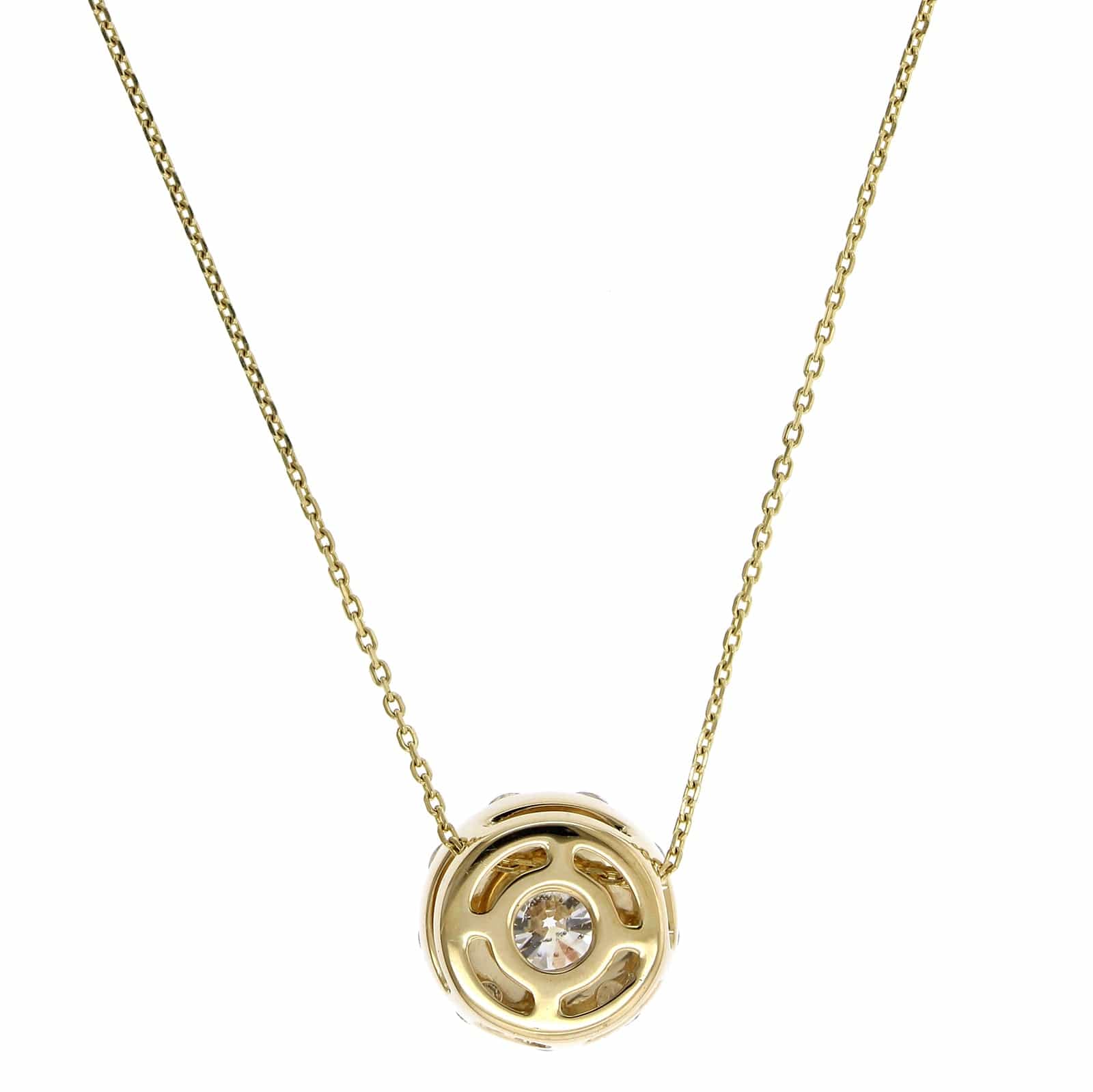 14K Yellow Gold Diamond Cluster Necklace - Image 2