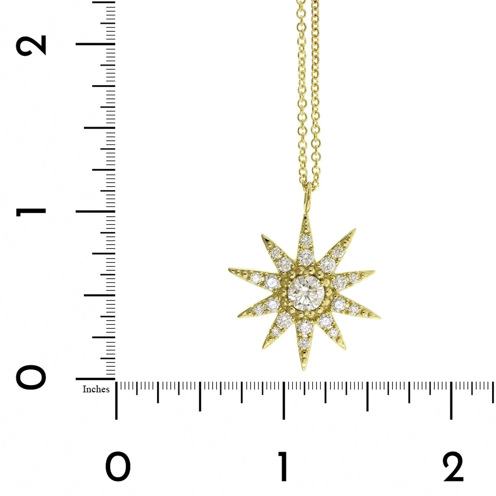 18K Yellow Gold Diamond Star Pendant - Image 4