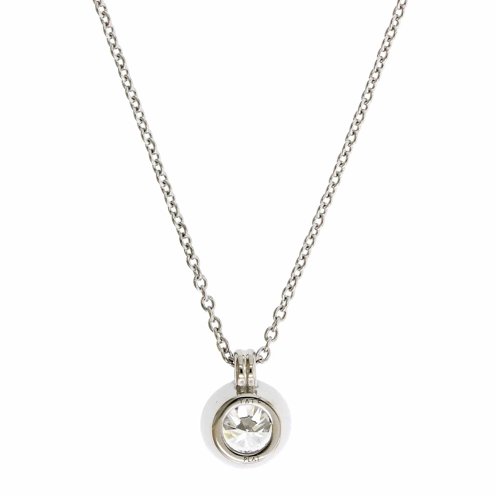 Platinum Bezel Set Diamond Pendant - Image 2