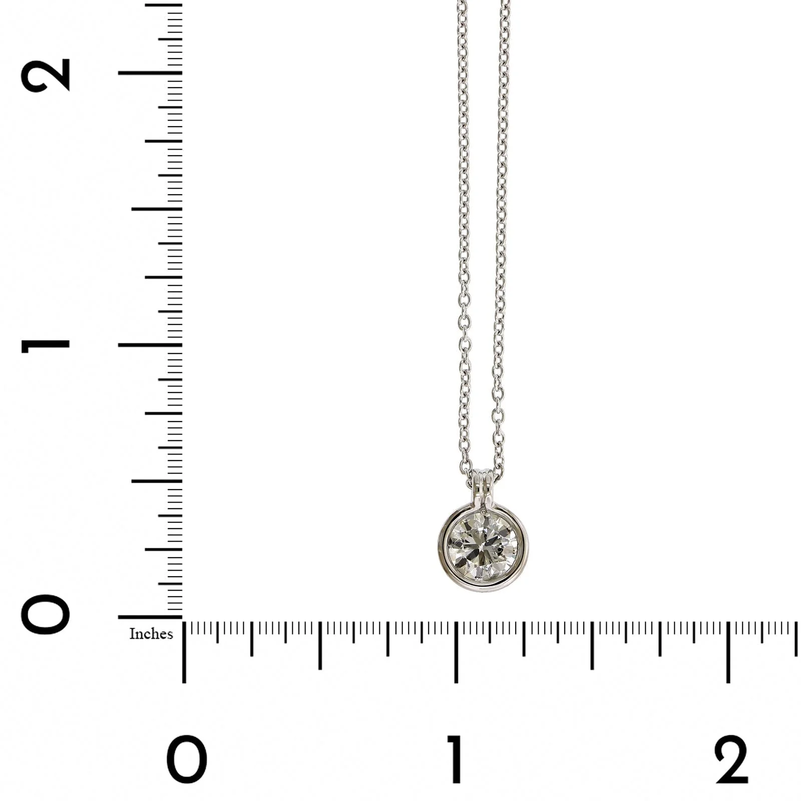 Platinum Bezel Set Diamond Pendant - Image 3