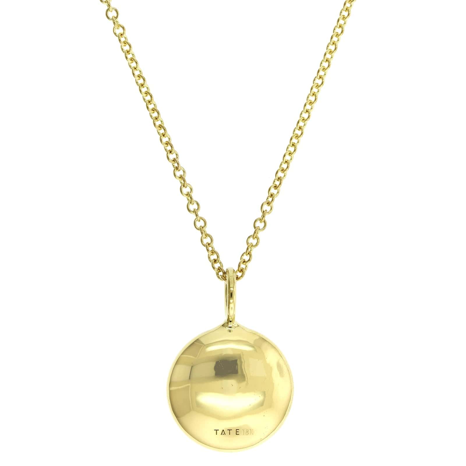 18K Yellow Gold Bezel Set Diamond Disc Pendant - Image 2