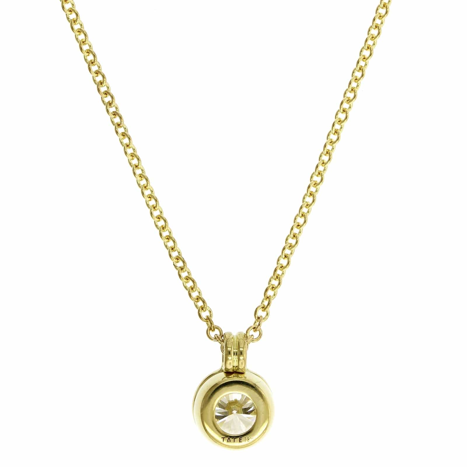 18K Yellow Gold Bezel Set Diamond Pendant - Image 2