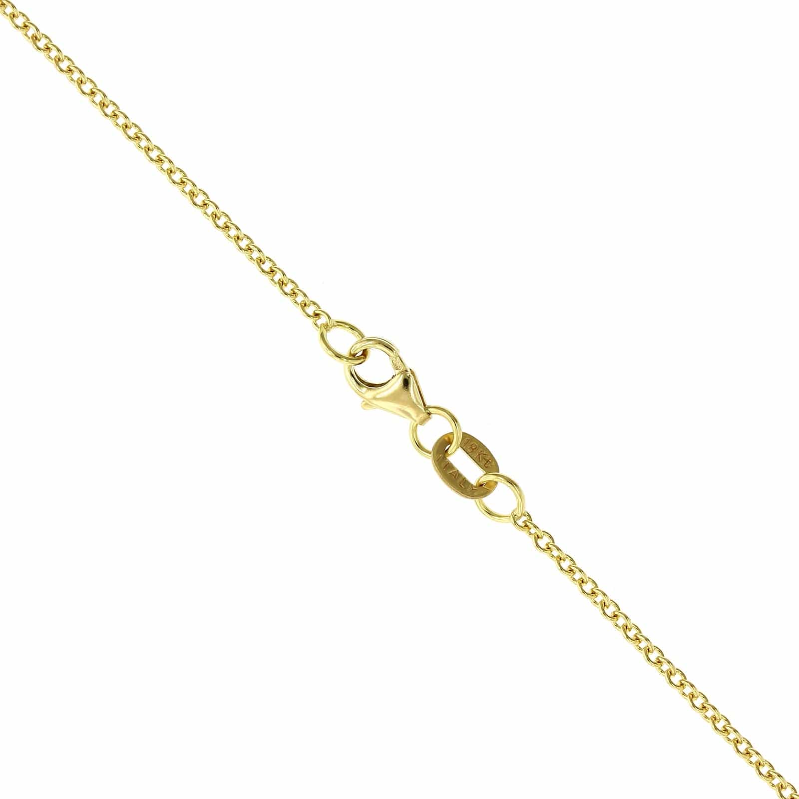 18K Yellow Gold Ships Wheel Diamond Pendant Necklace - Image 3