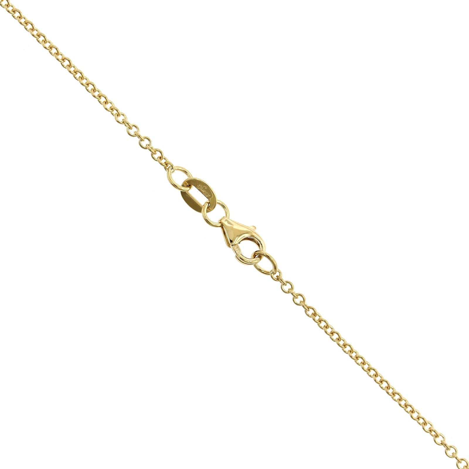18K Yellow Gold Oval Diamond and Diamond Halo Pendant - Image 3