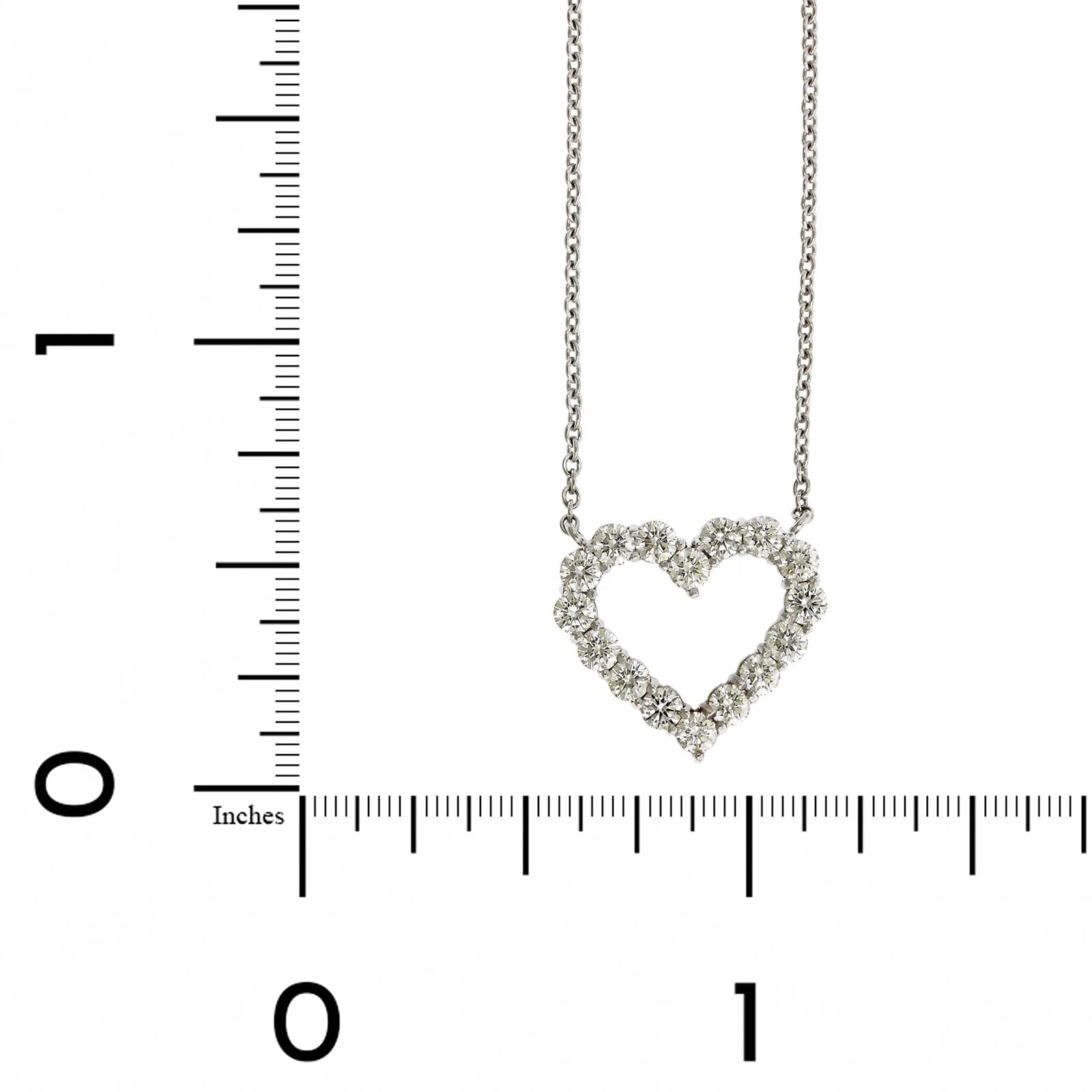 18K White Gold Diamond Heart Necklace - Image 4