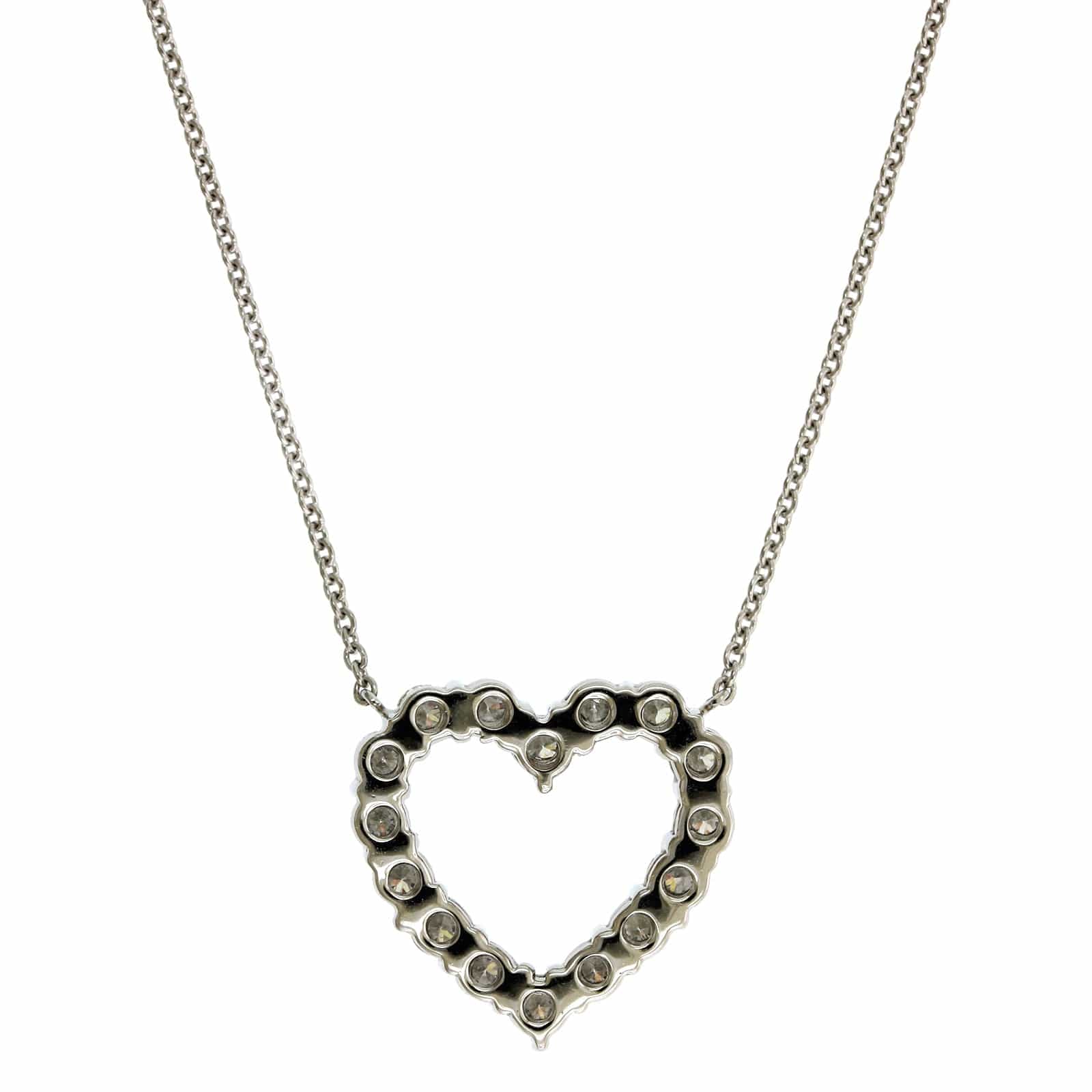 Platinum Diamond Heart Necklace - Image 2