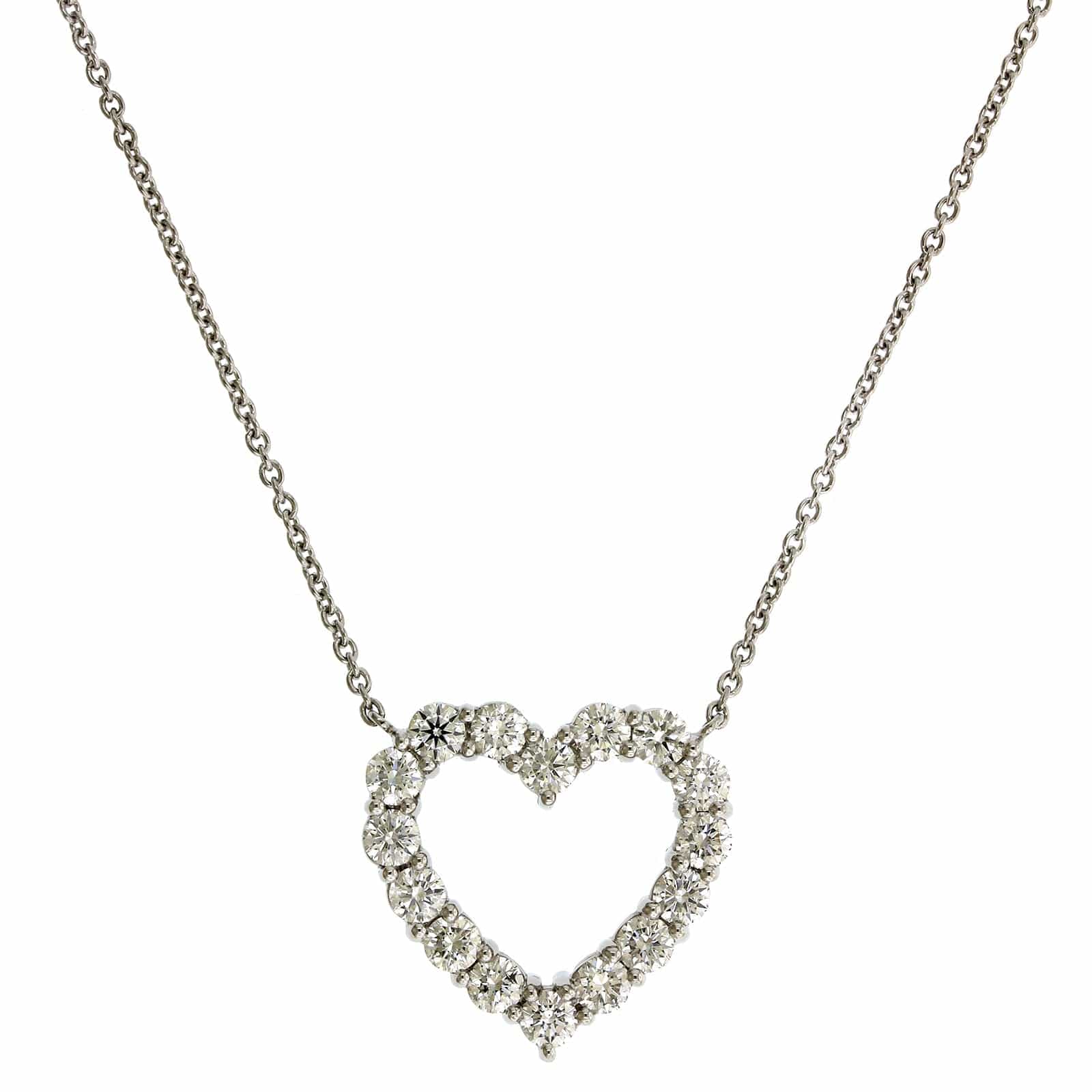 Platinum Diamond Heart Necklace - Image 5