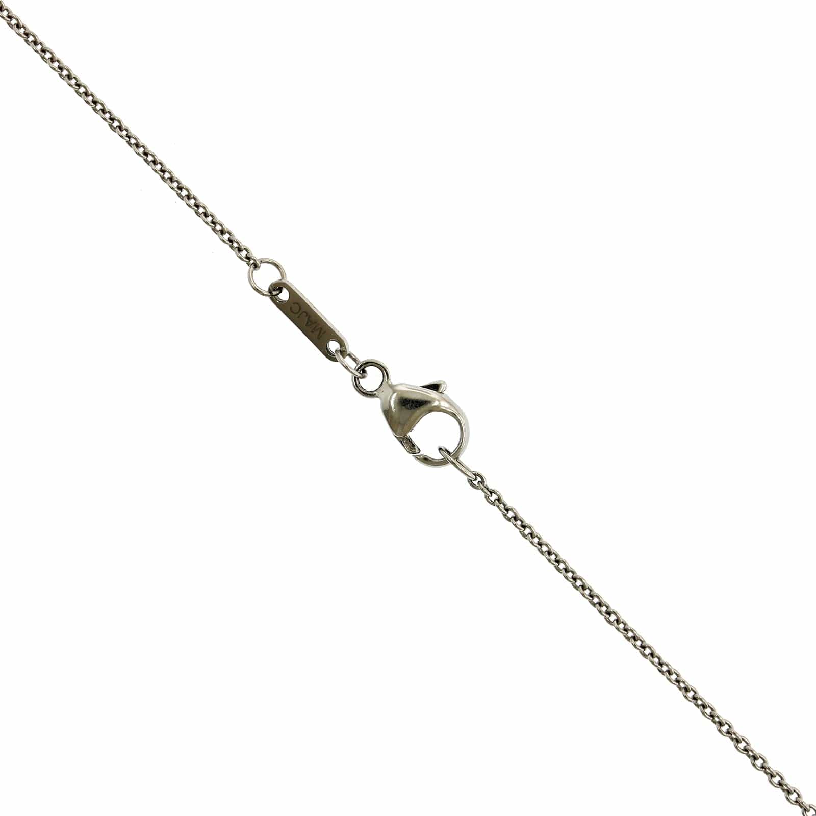 Platinum Oval Diamond Halo Necklace - Image 3