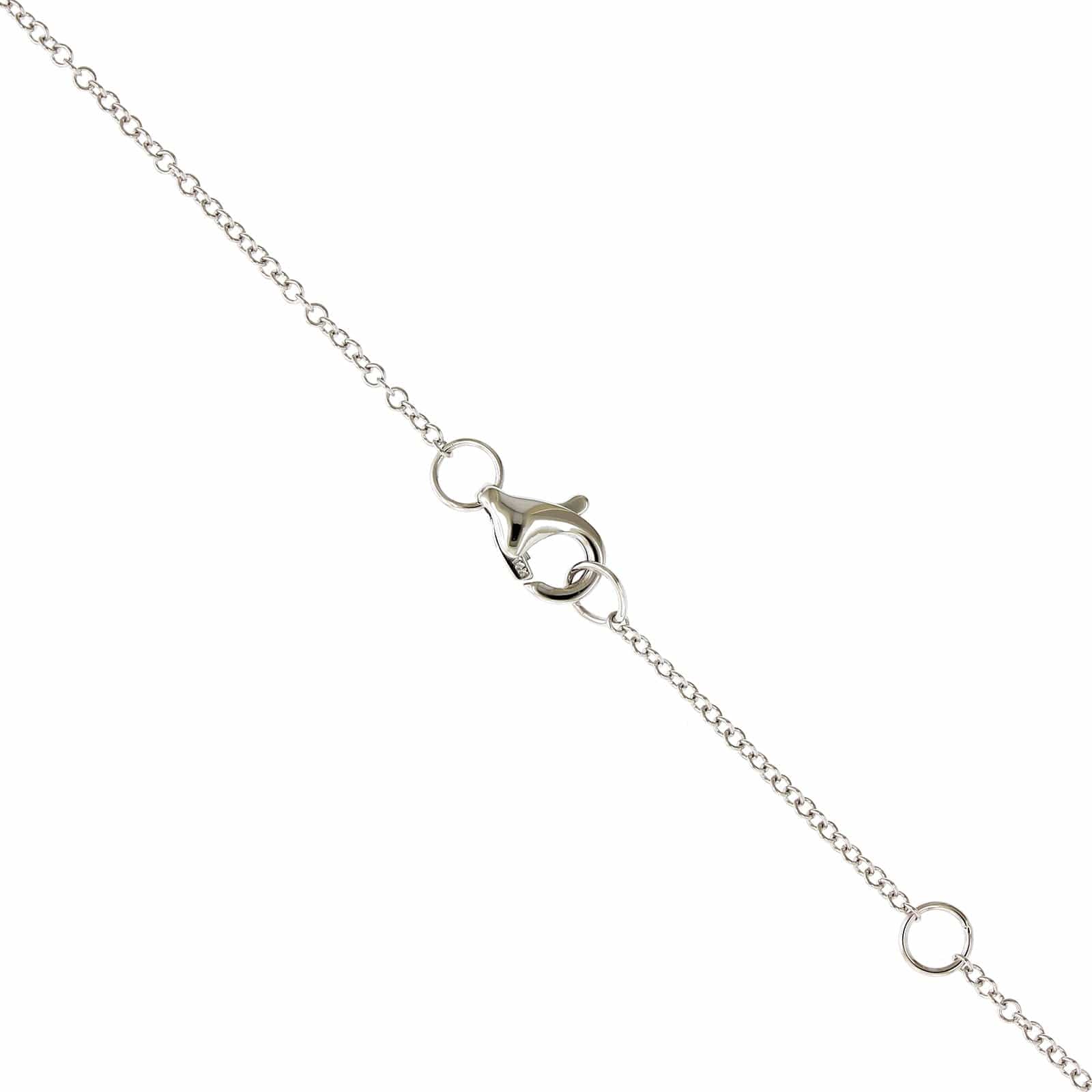 14K White Gold Pave Diamond Disc Necklace - Image 4