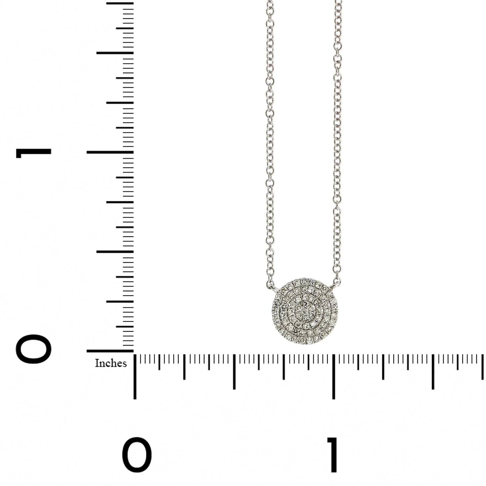 14K White Gold Pave Diamond Disc Necklace - Image 5