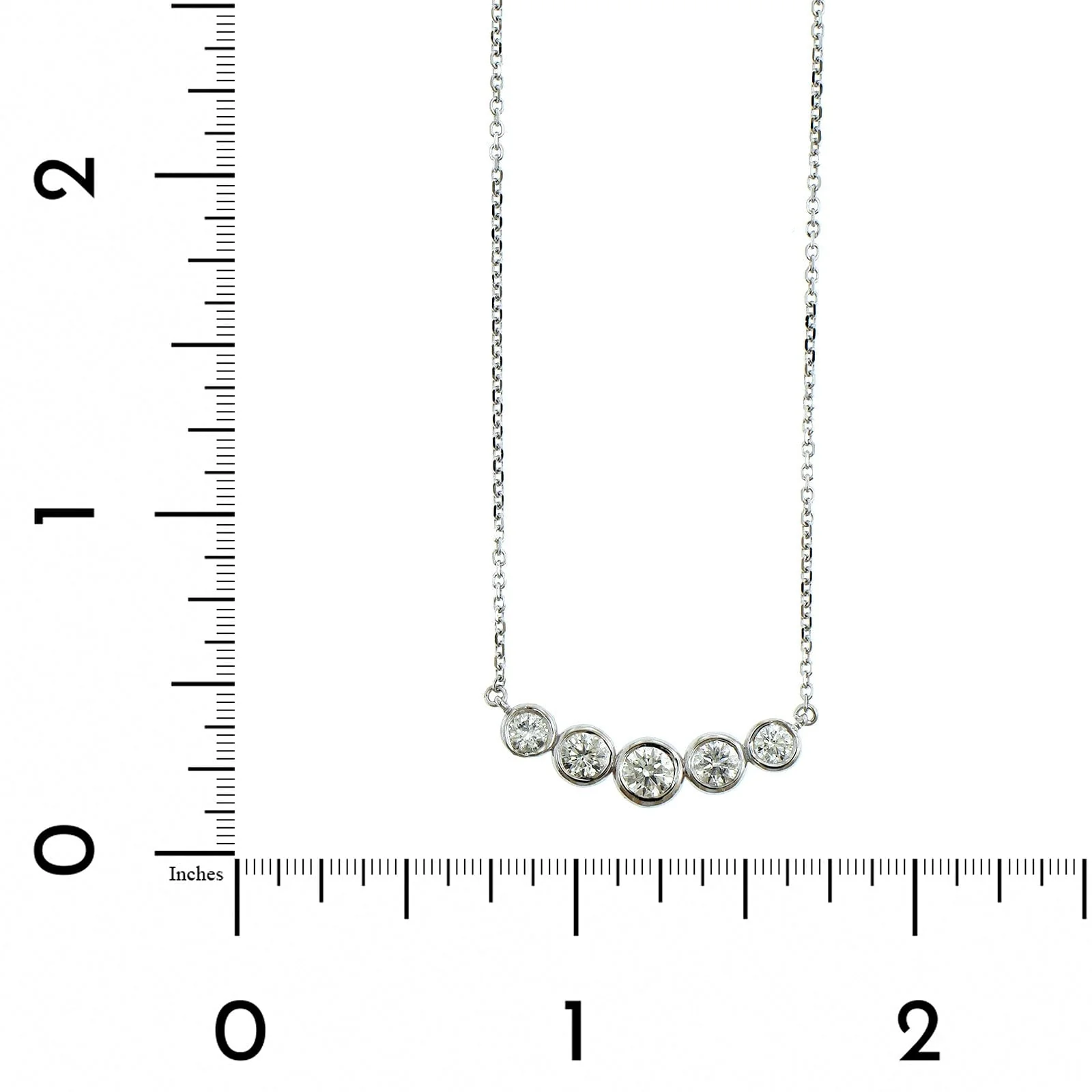 14K White Gold Graduated Diamond Necklace - Image 4