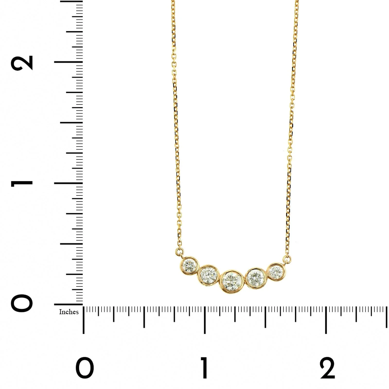 14K Yellow Gold Graduated Diamond Necklace - Image 4